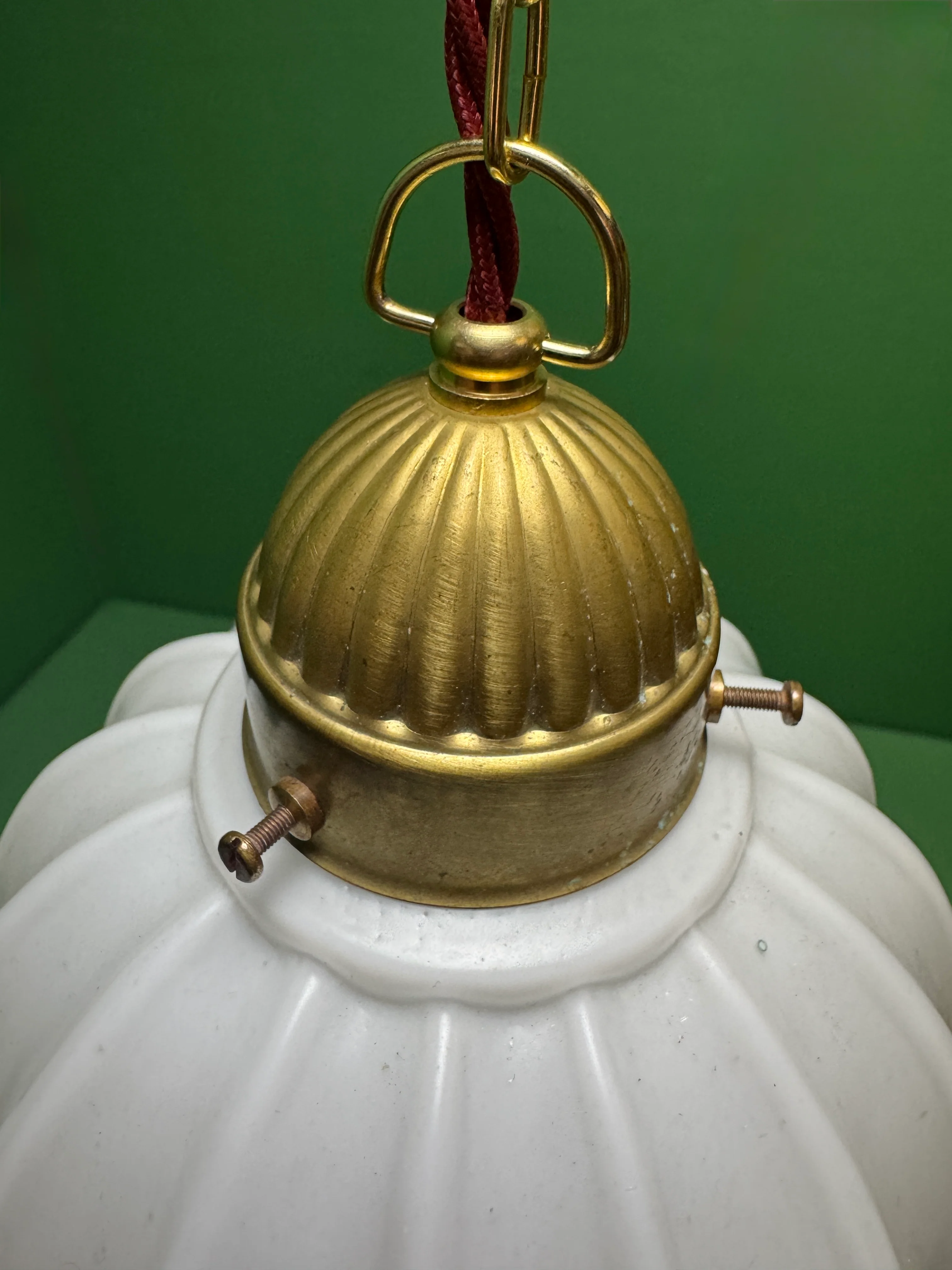 1920s Opal Glass Pendant Light - Image 10