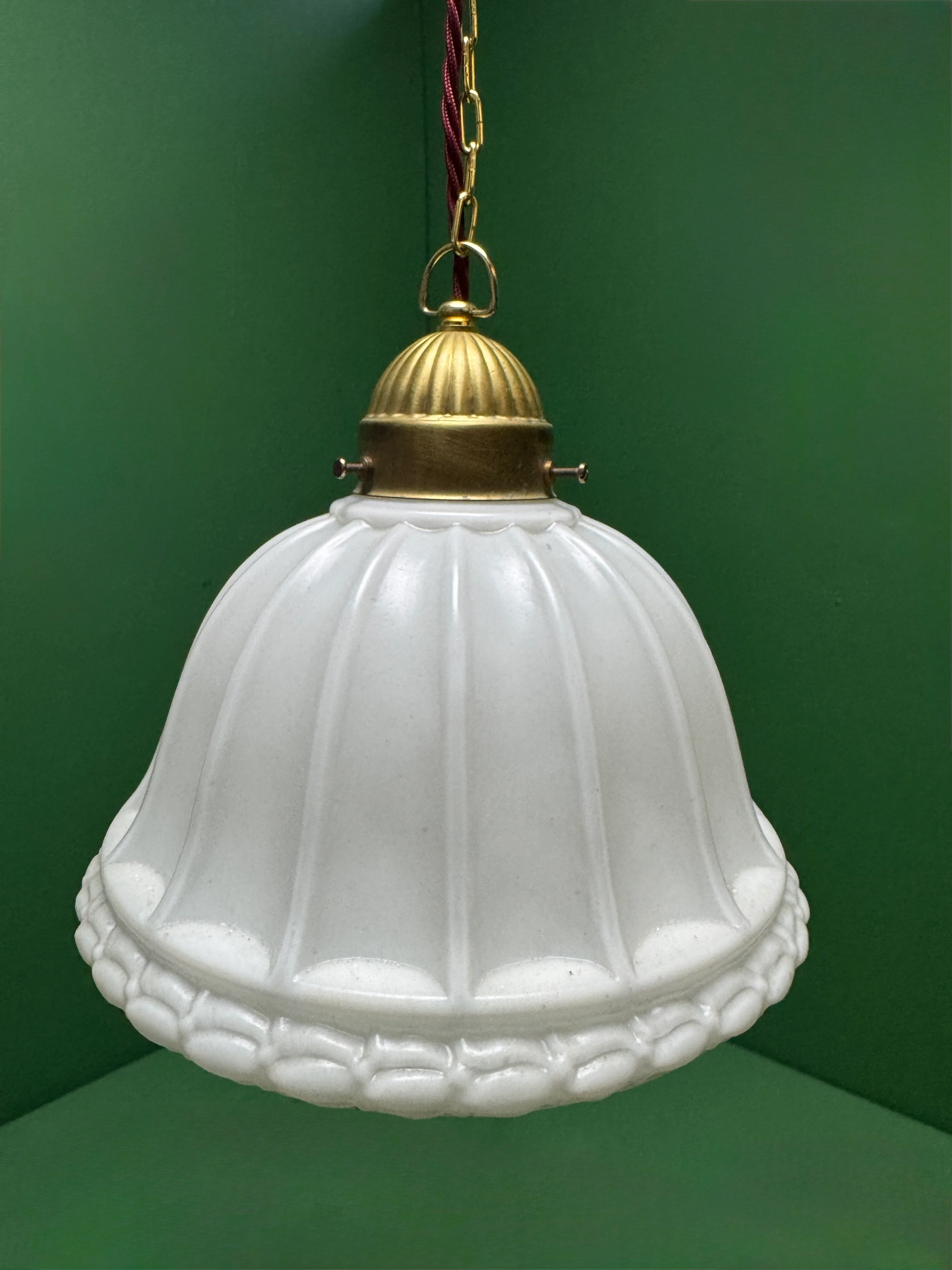 1920s Opal Glass Pendant Light - Image 5
