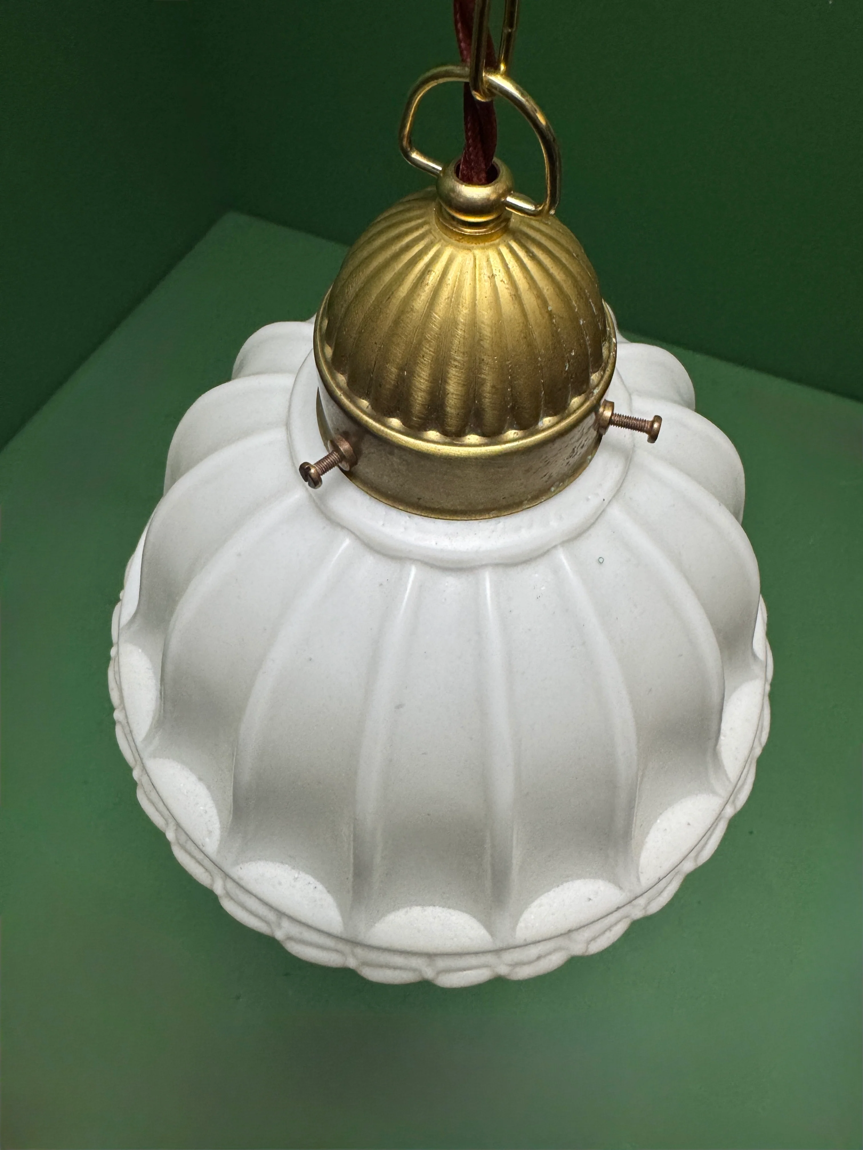 1920s Opal Glass Pendant Light - Image 7