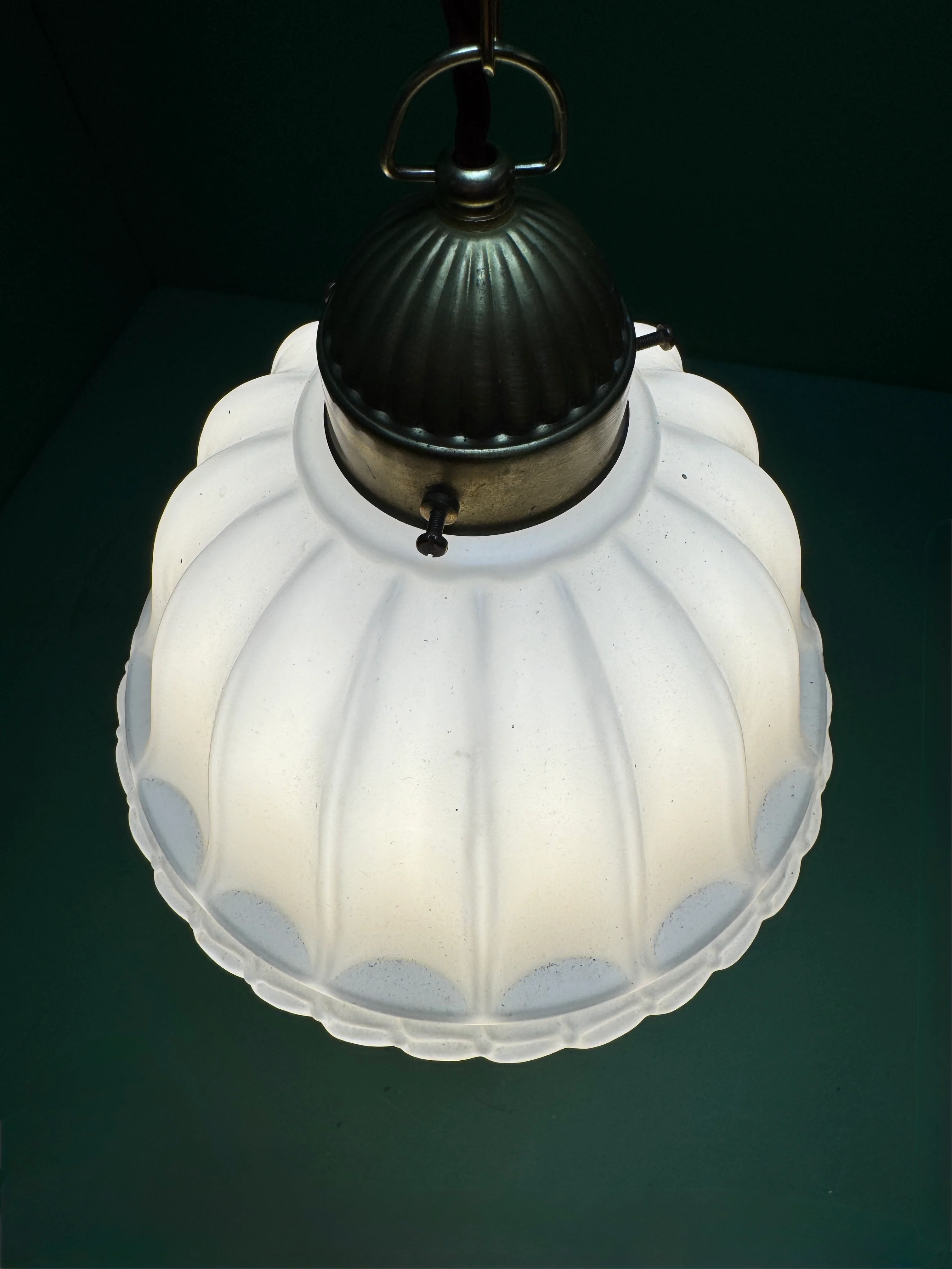 1920s Opal Glass Pendant Light - Image 8