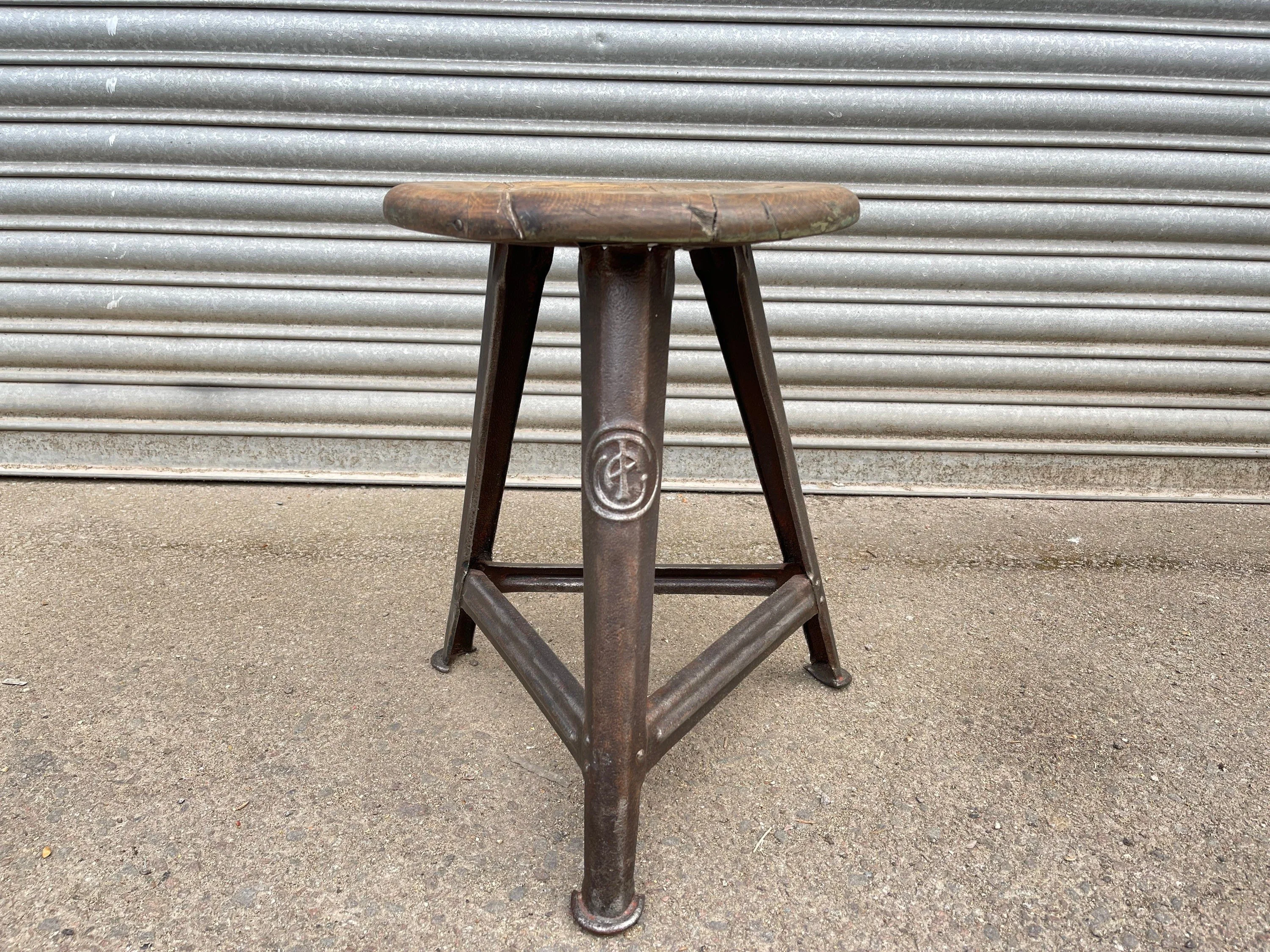 1920s Rowac Industrial Stool For Chemnitz University of Technology - Image 3