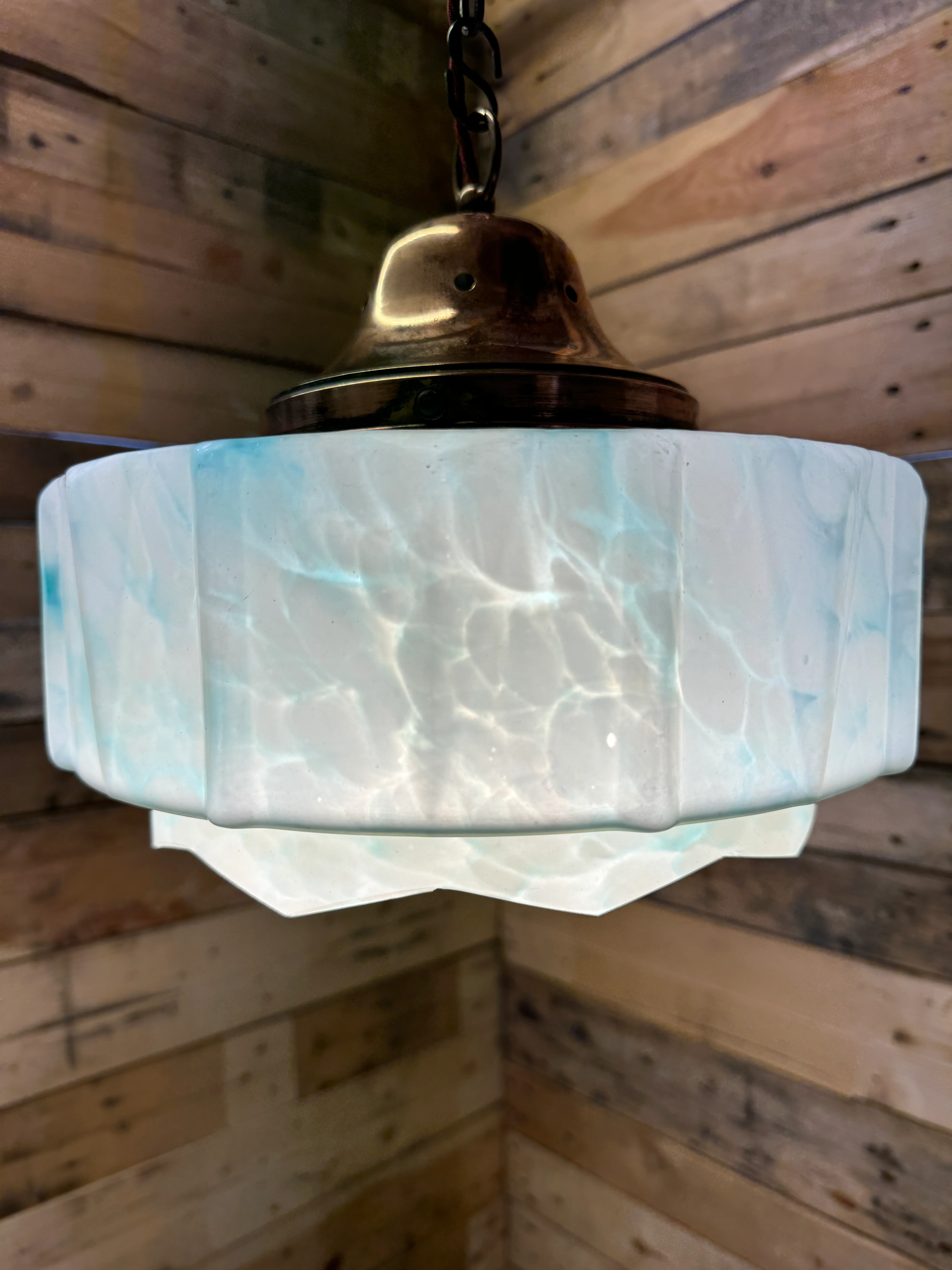 1930s Art Deco Italian Glass Pendant Light - Image 6
