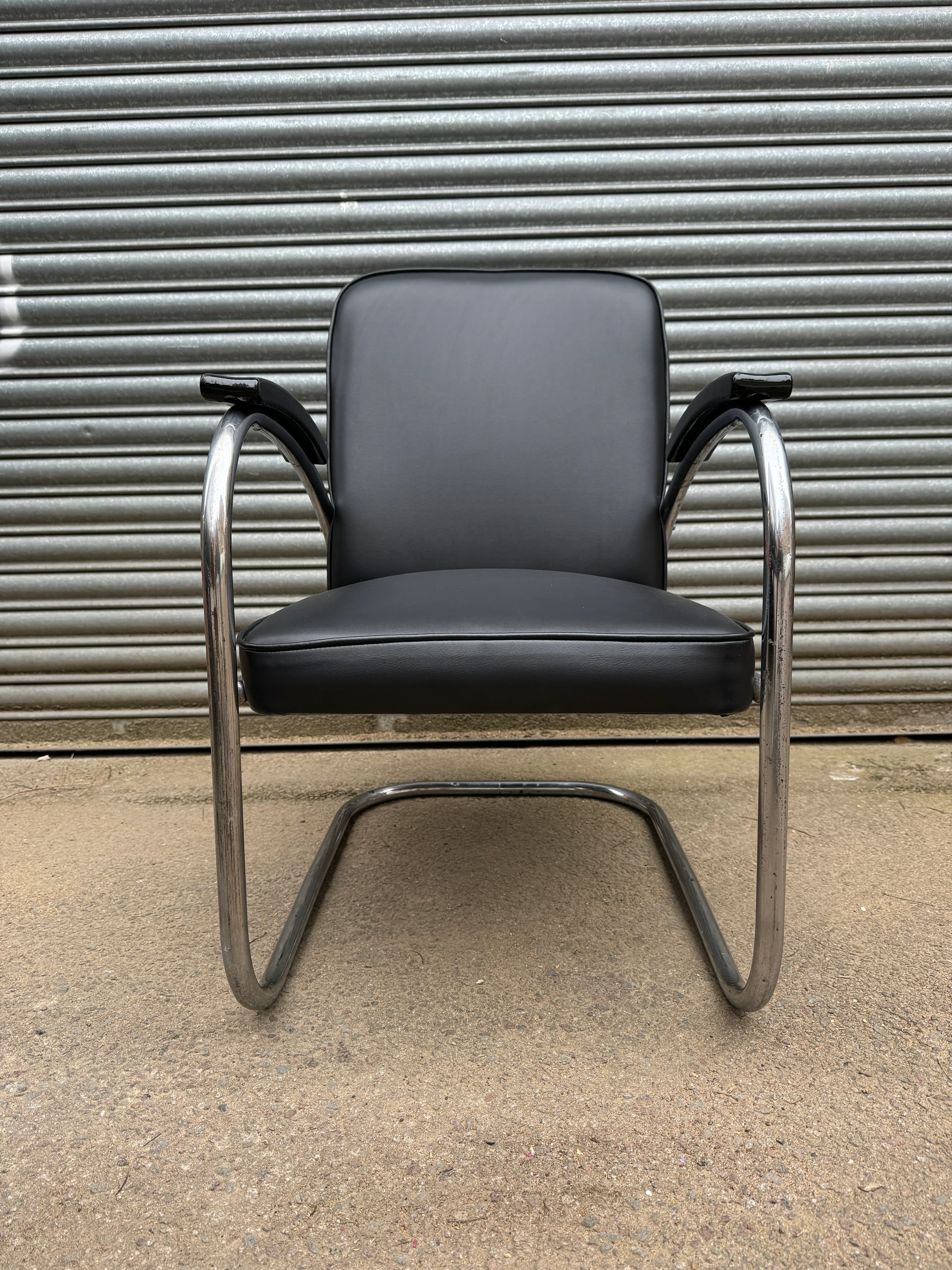 1930s Bauhaus Tubular Steel Arm Chair By Mauser Werke Waldeck Model RS7 - Image 3