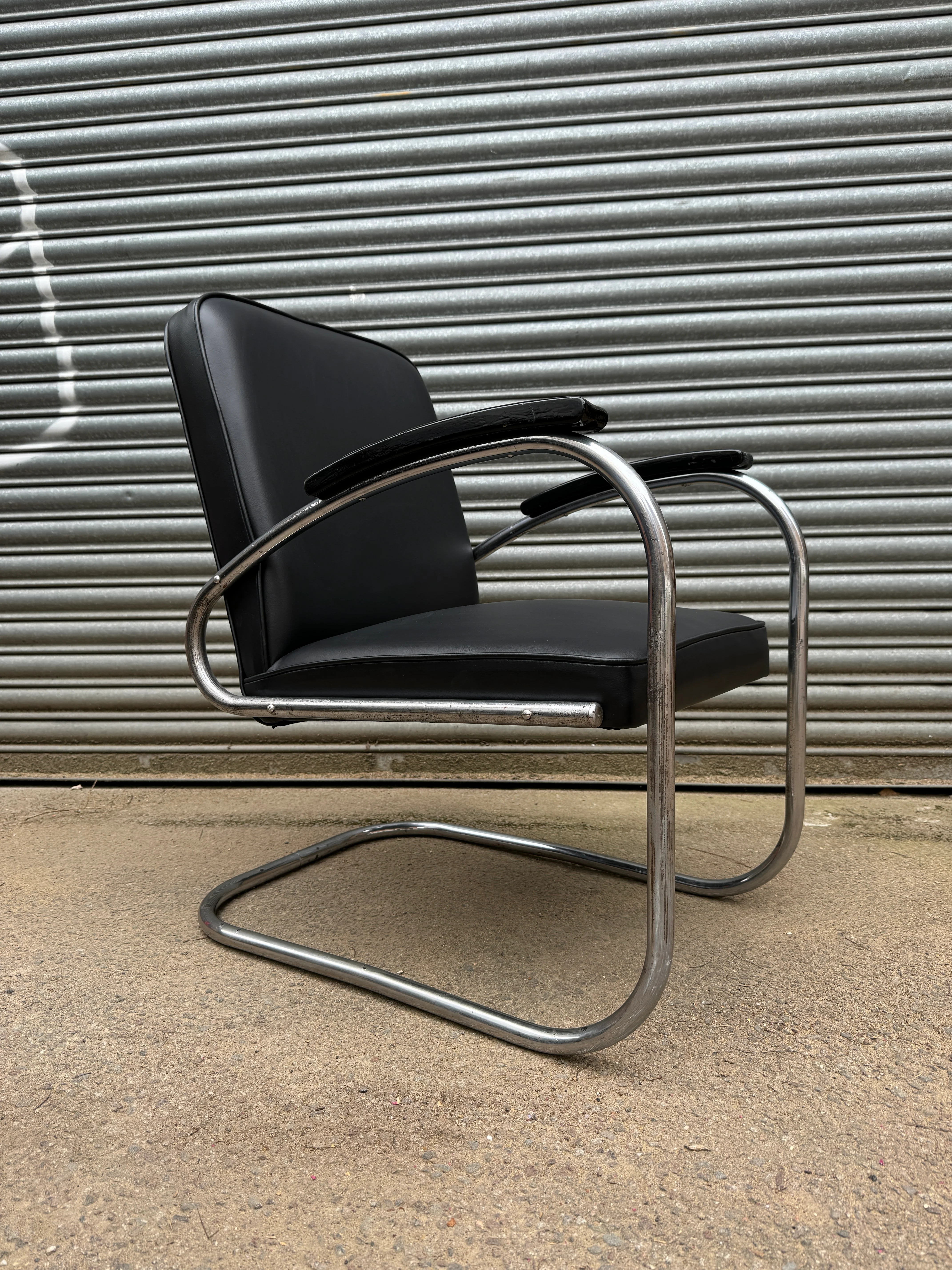 1930s Bauhaus Tubular Steel Arm Chair By Mauser Werke Waldeck Model RS7 - Image 5