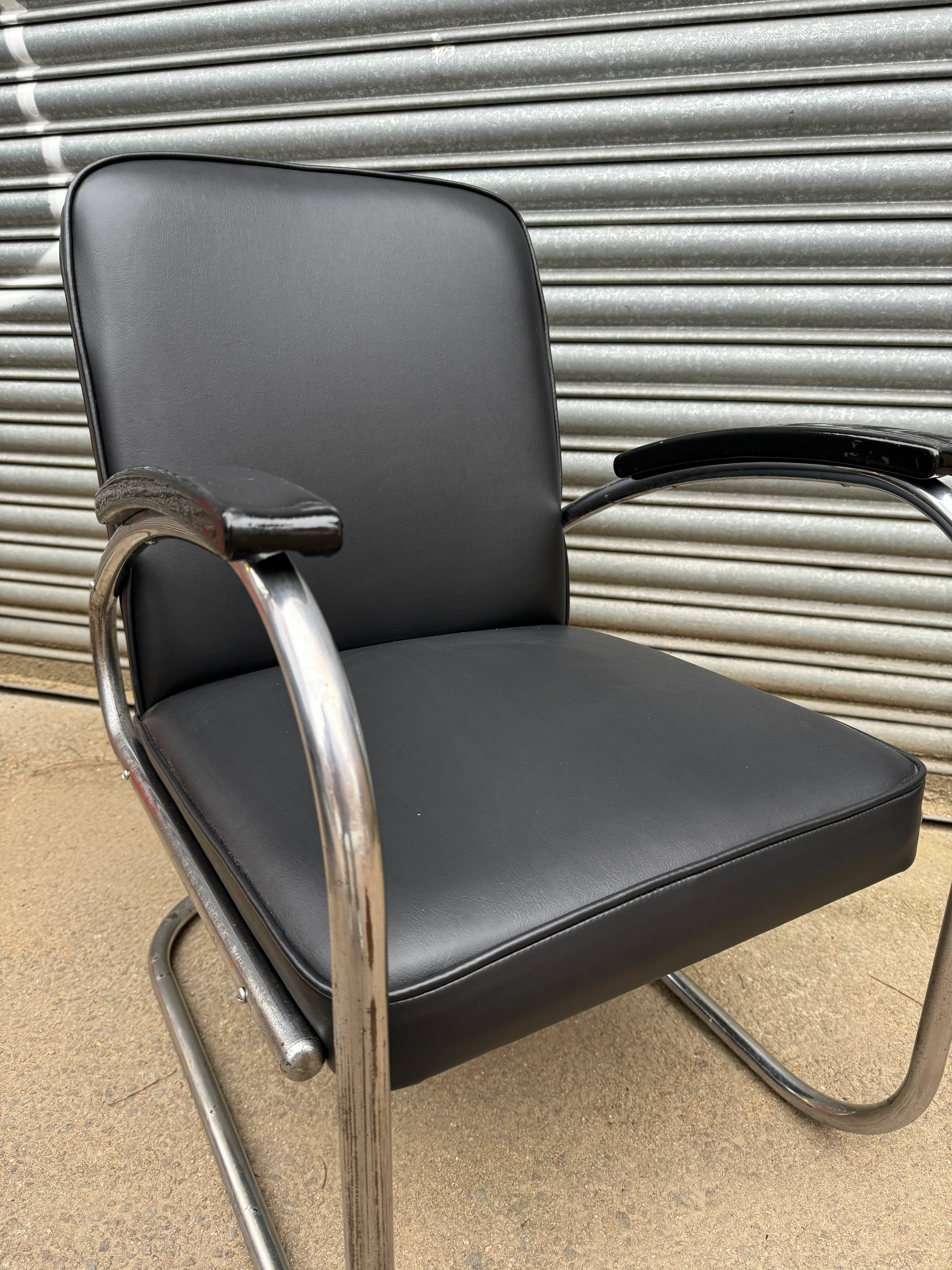 1930s Bauhaus Tubular Steel Arm Chair By Mauser Werke Waldeck Model RS7 - Image 7