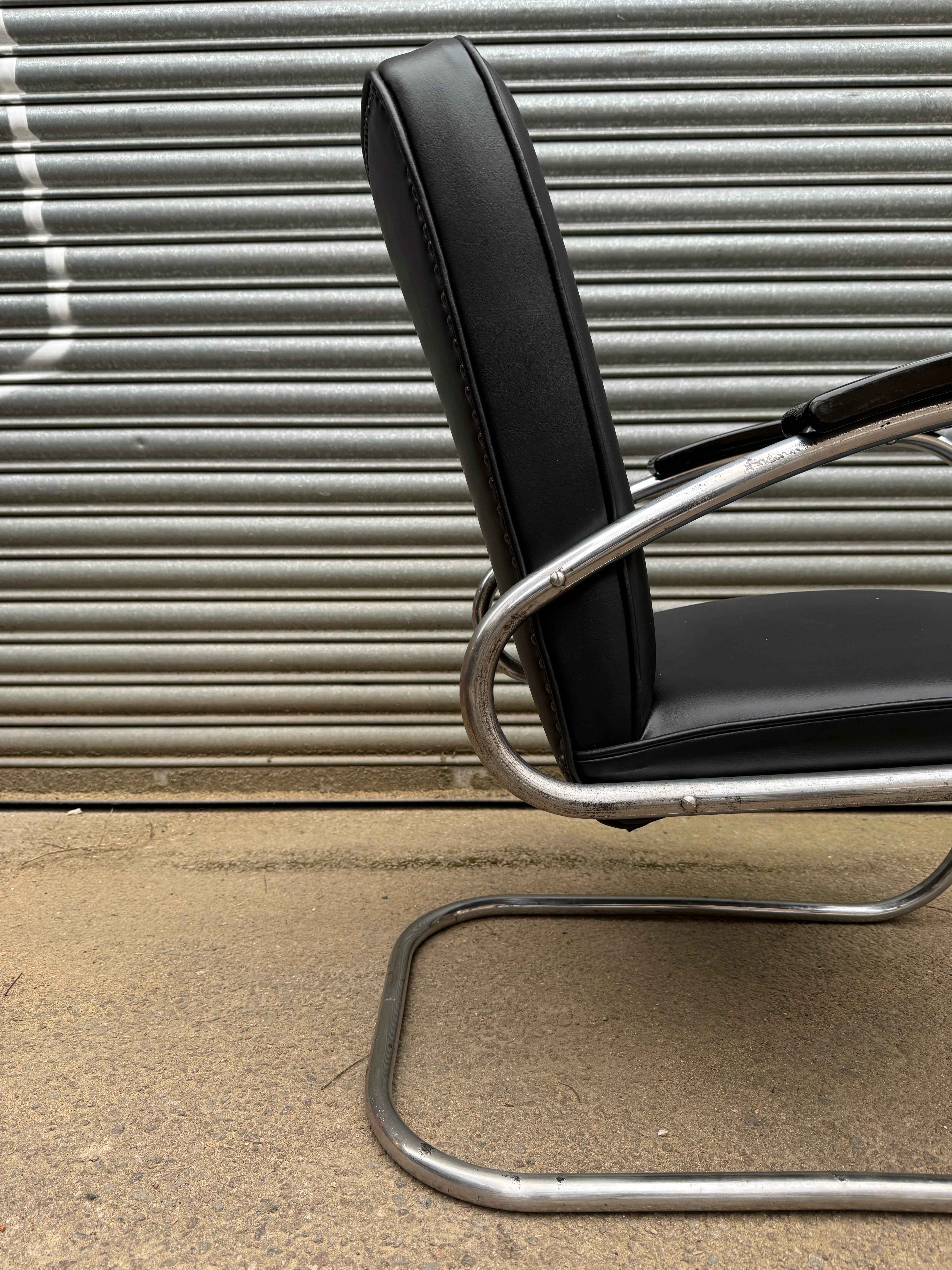 1930s Bauhaus Tubular Steel Arm Chair By Mauser Werke Waldeck Model RS7 - Image 8