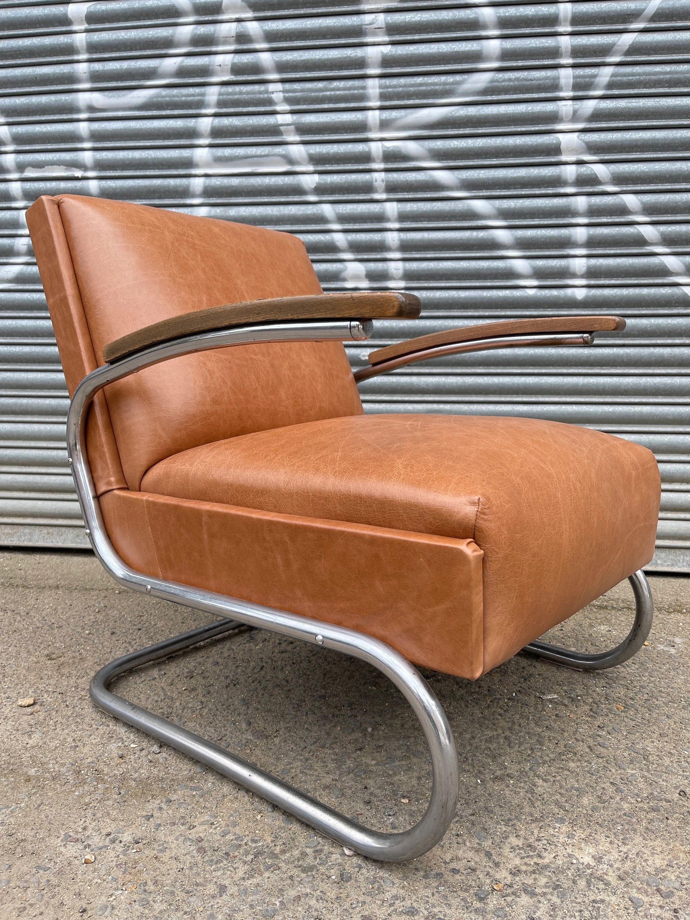 1930s Pair Of Bauhaus Armchairs By W H Gispen For Mücke Melder / Thonet S-411 - Image 7