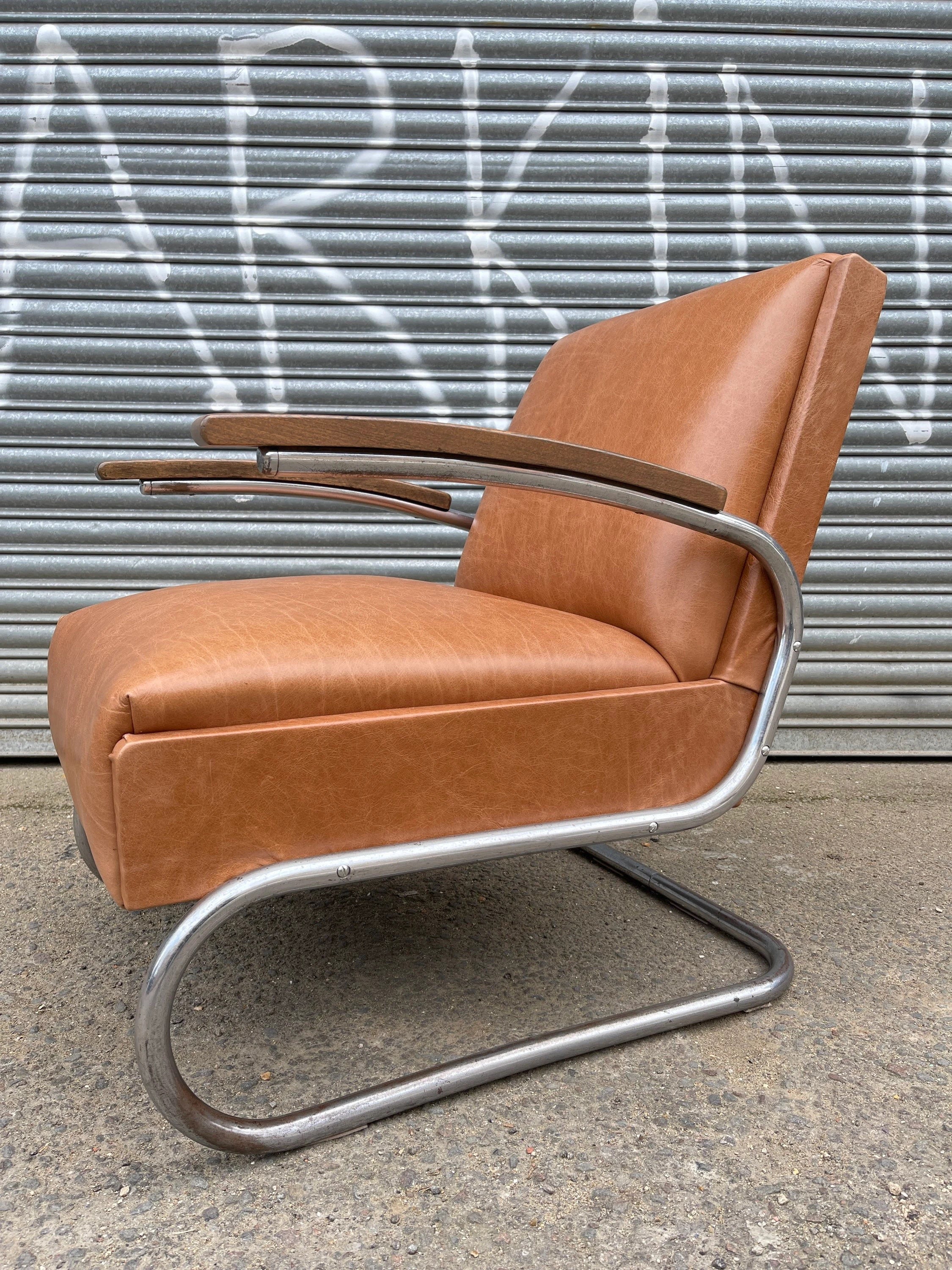1930s Pair Of Bauhaus Armchairs By W H Gispen For Mücke Melder / Thonet S-411 - Image 8