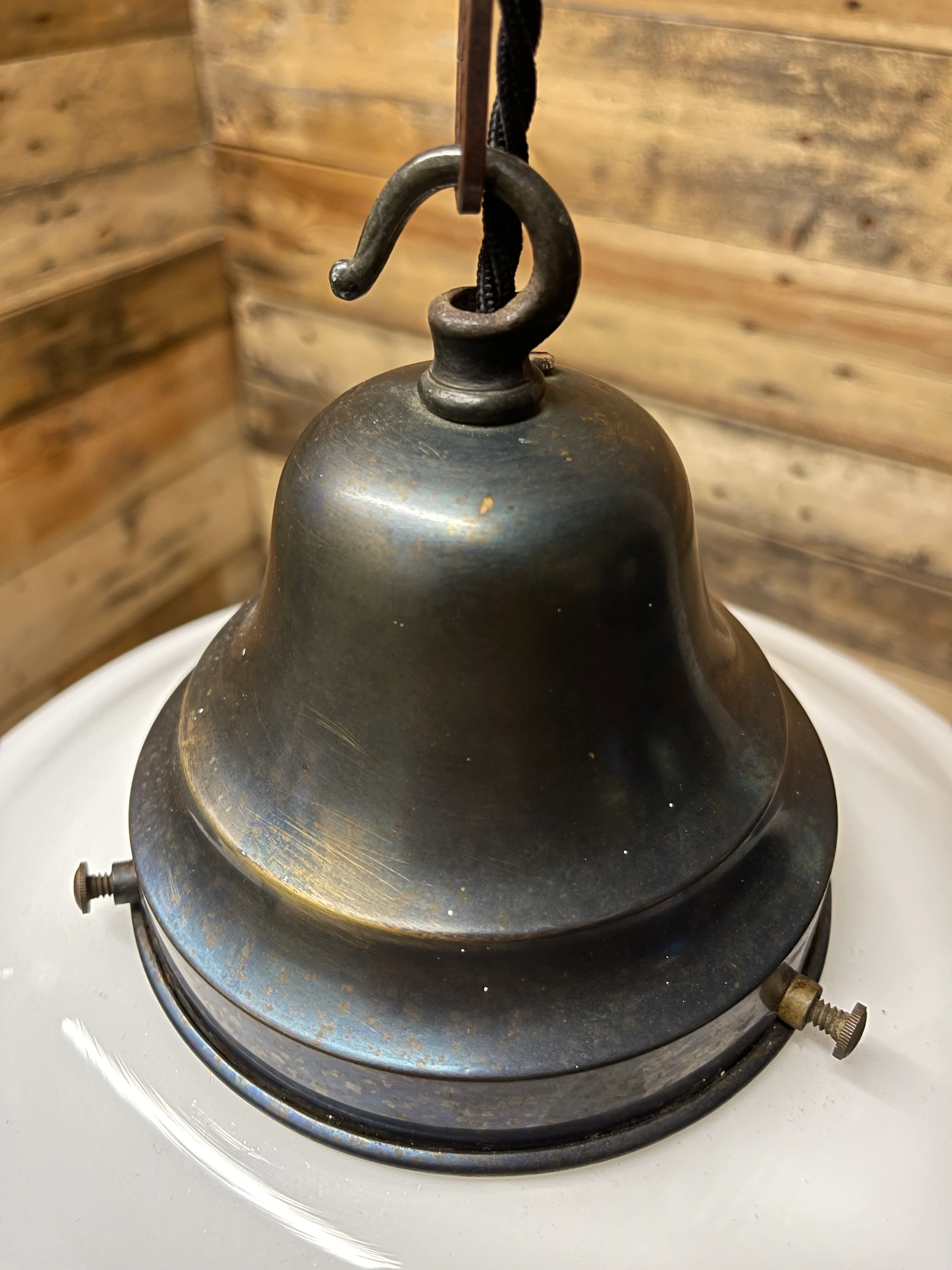 1930s British Made Opaline Pendant Light - Image 10