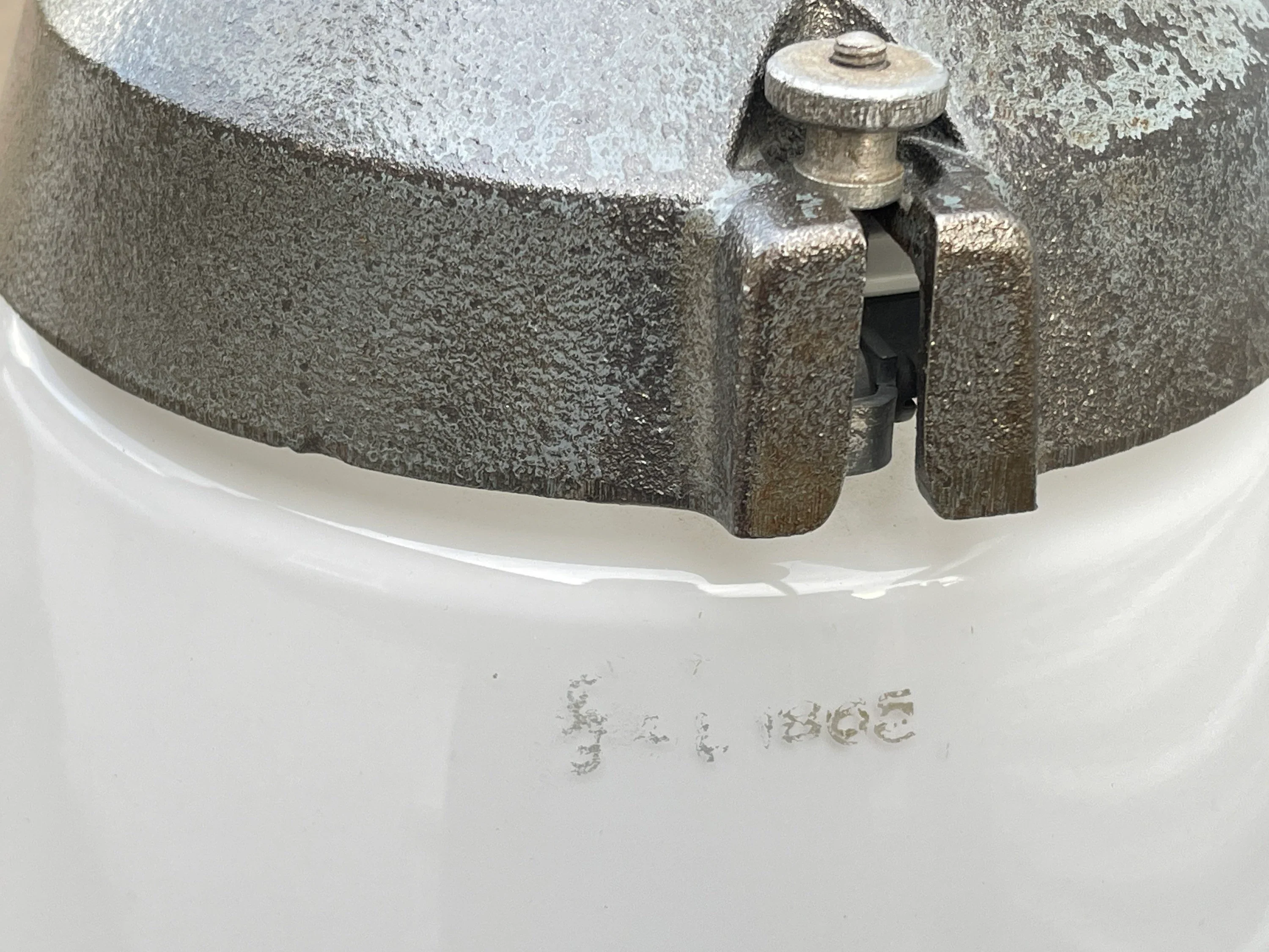 1930s Industrial Opaline Pendant Light By Siemens - Image 9