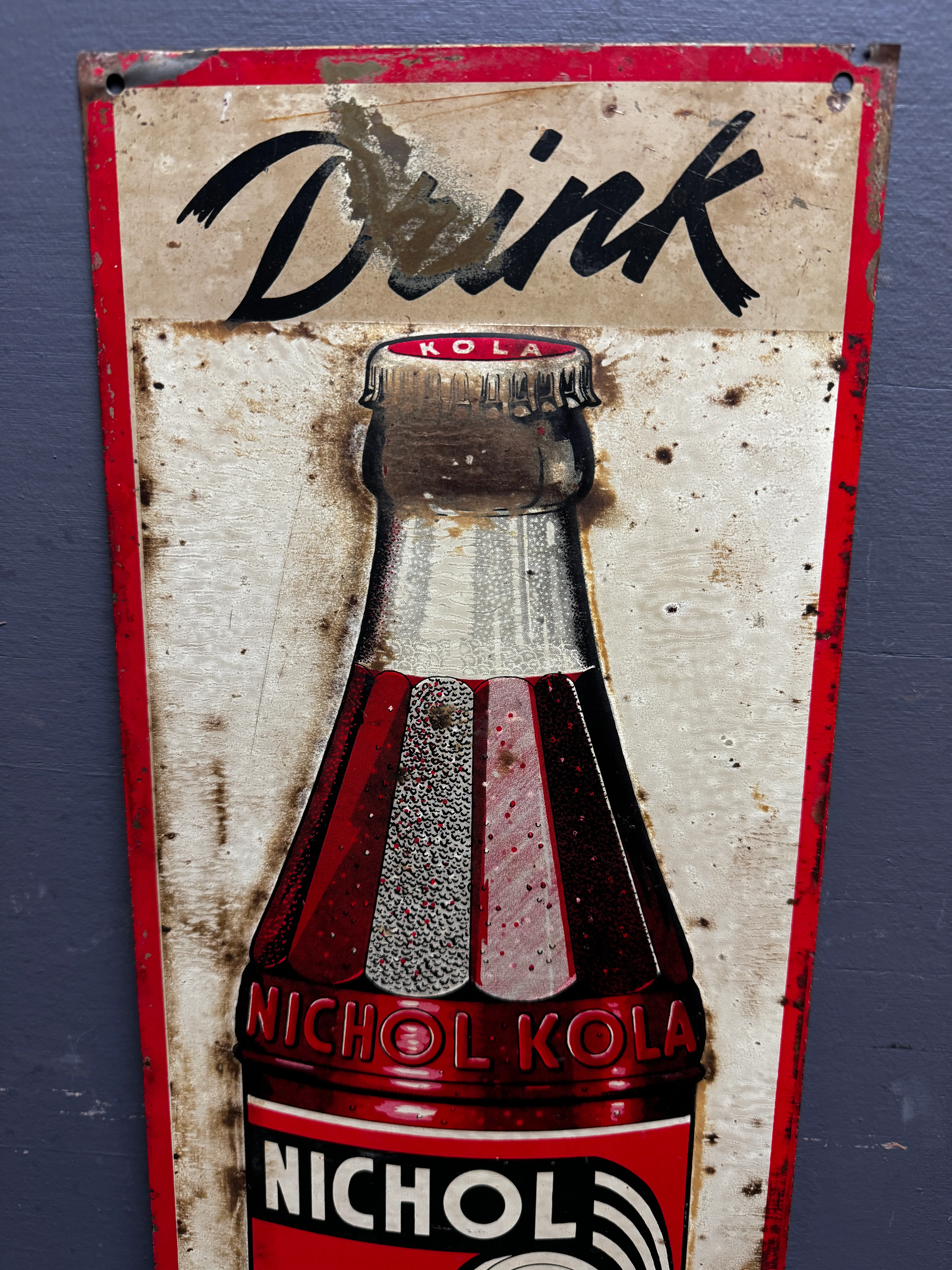 1930s Nichol Kola Embossed Tin Advertising Sign - Image 4