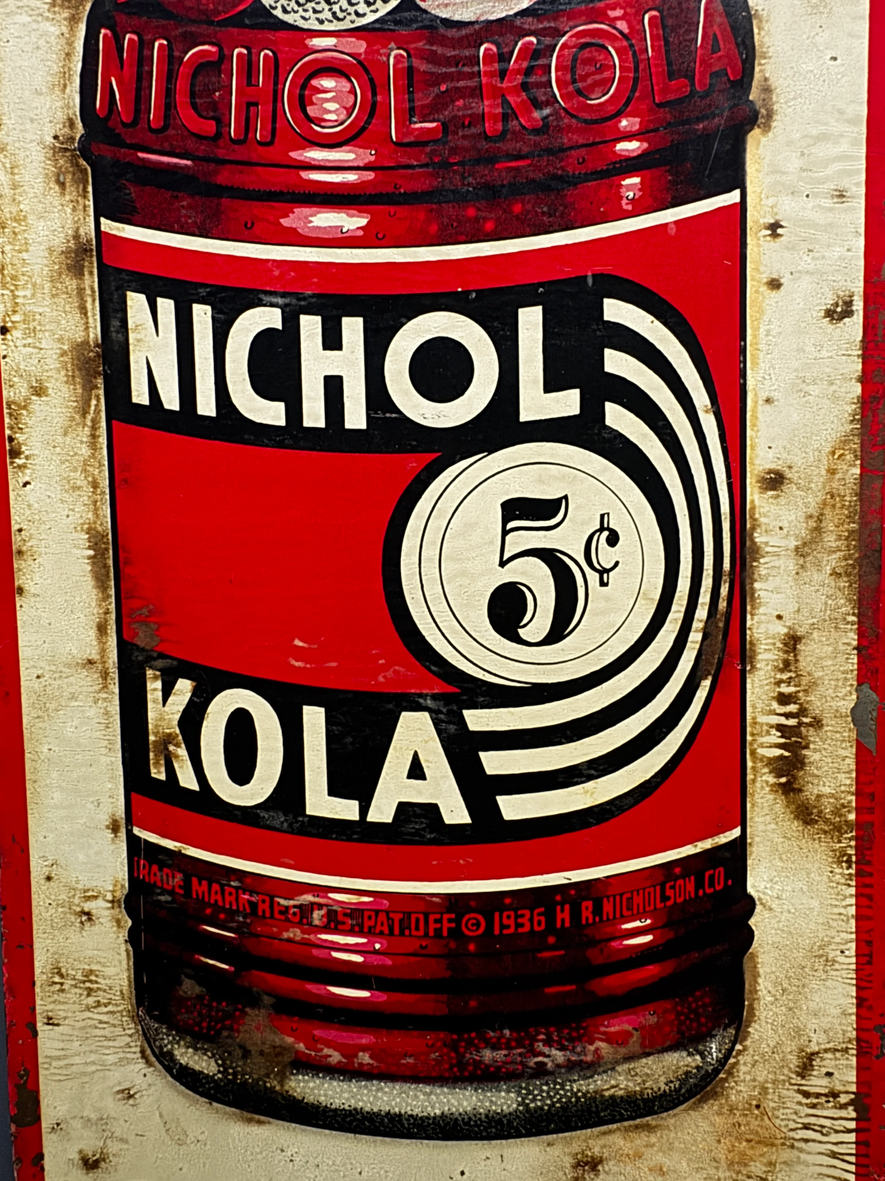 1930s Nichol Kola Embossed Tin Advertising Sign - Image 5