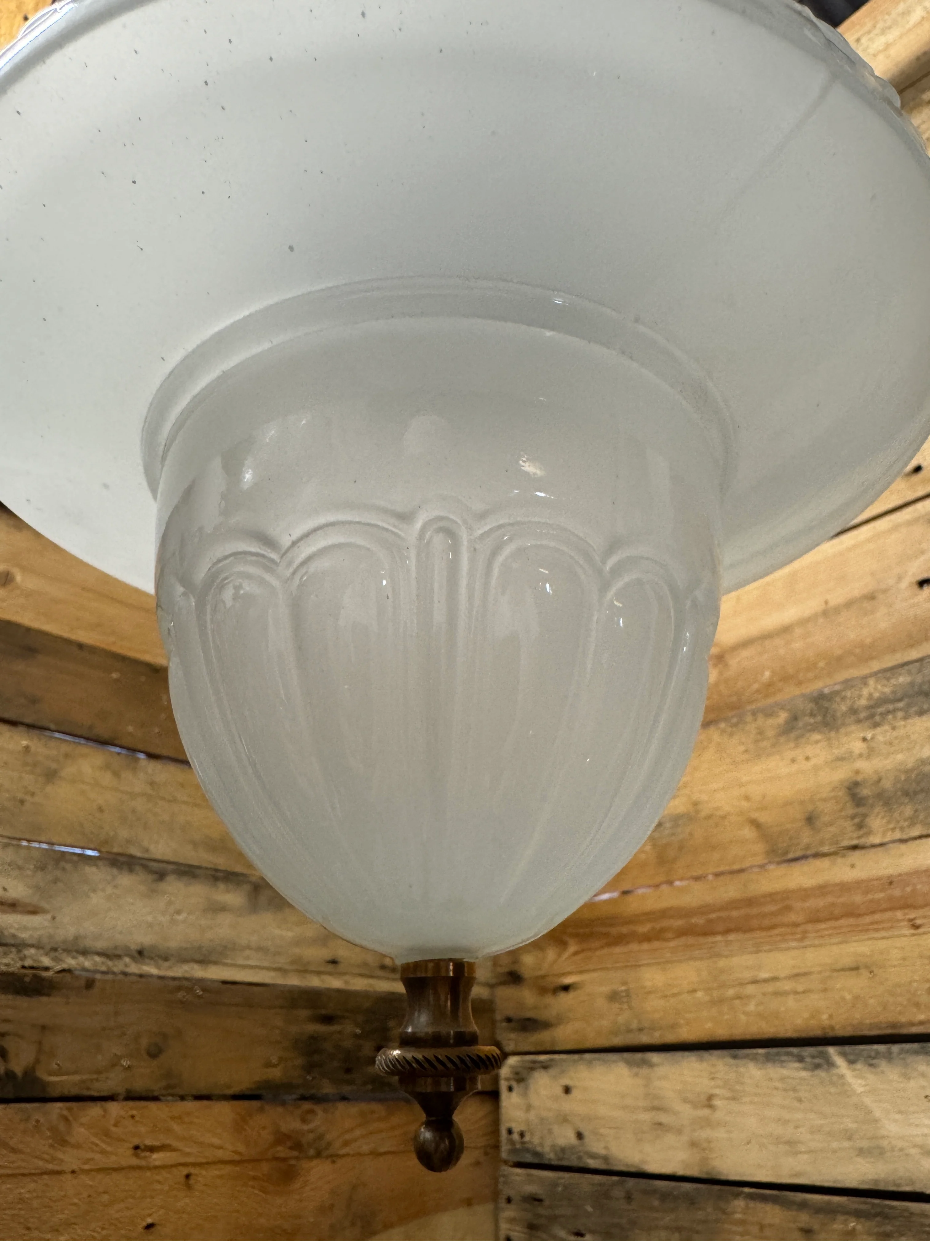 1930s Opaline Pendant Light Bencolite By Benjamin Electrics - Image 9