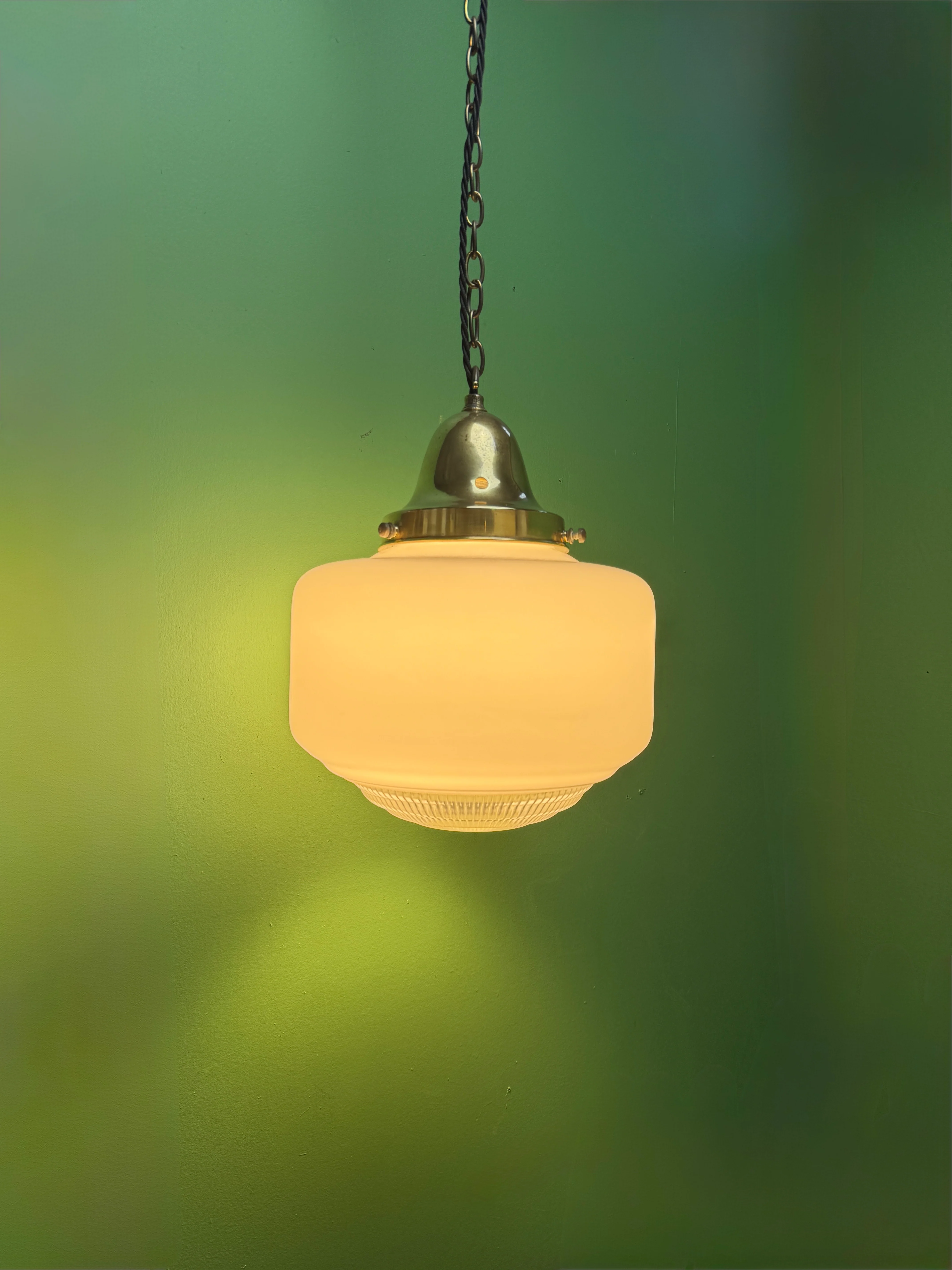 1930s Opaline Pendant Lights With Original Diffusers - Image 4