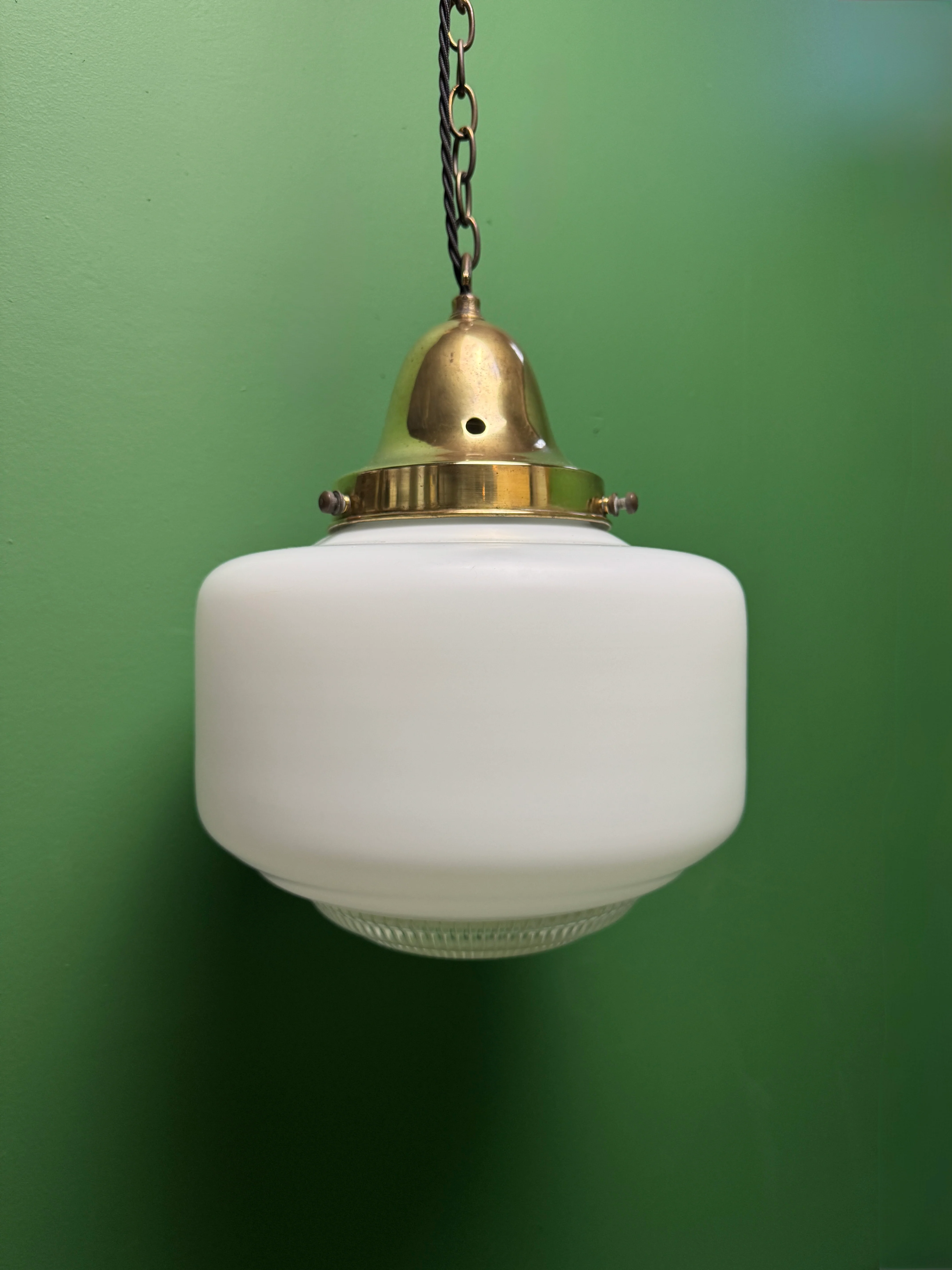 1930s Opaline Pendant Lights With Original Diffusers - Image 5