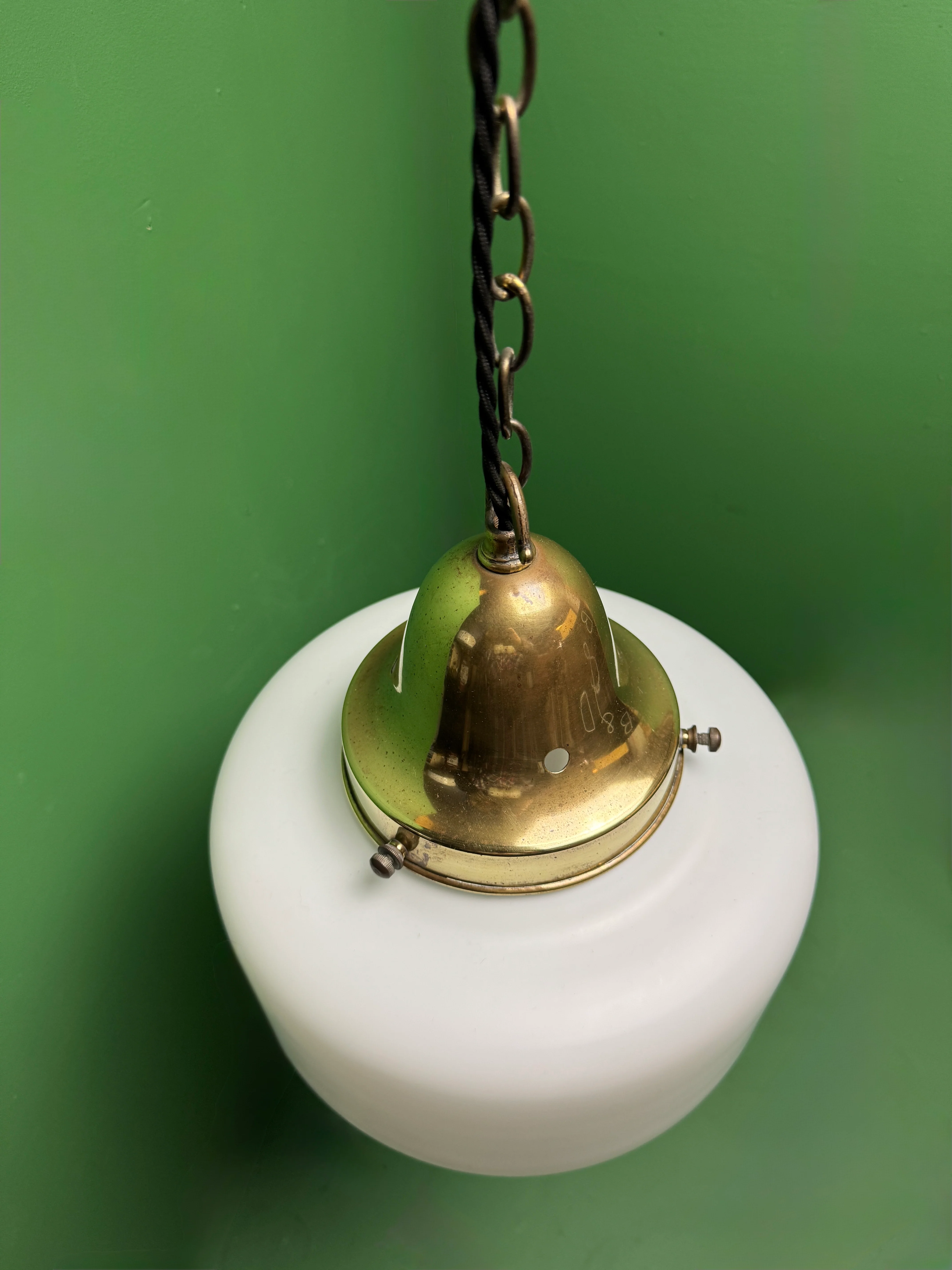 1930s Opaline Pendant Lights With Original Diffusers - Image 9
