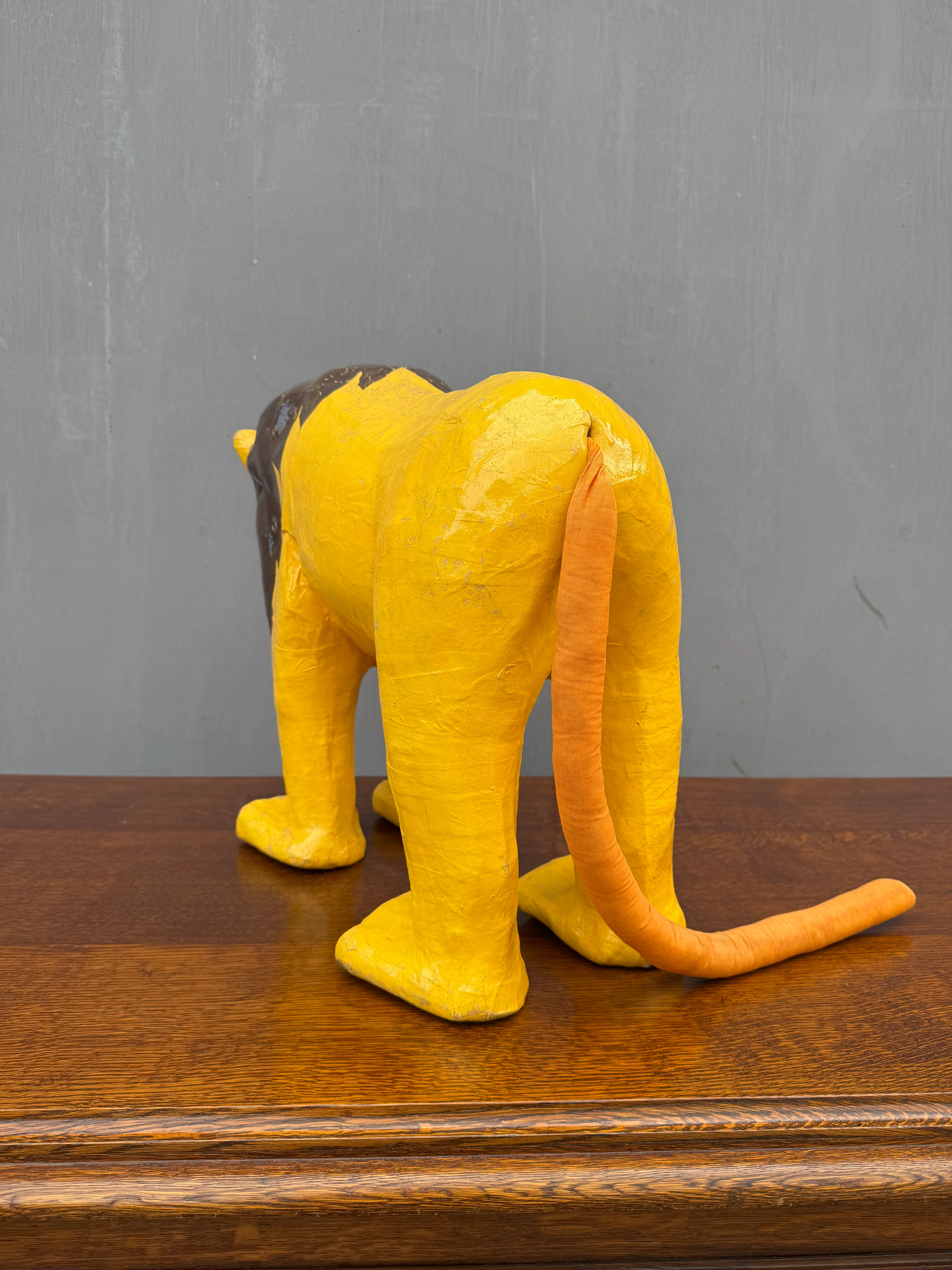 1930s Paper Mache Fireside Lion - Image 10