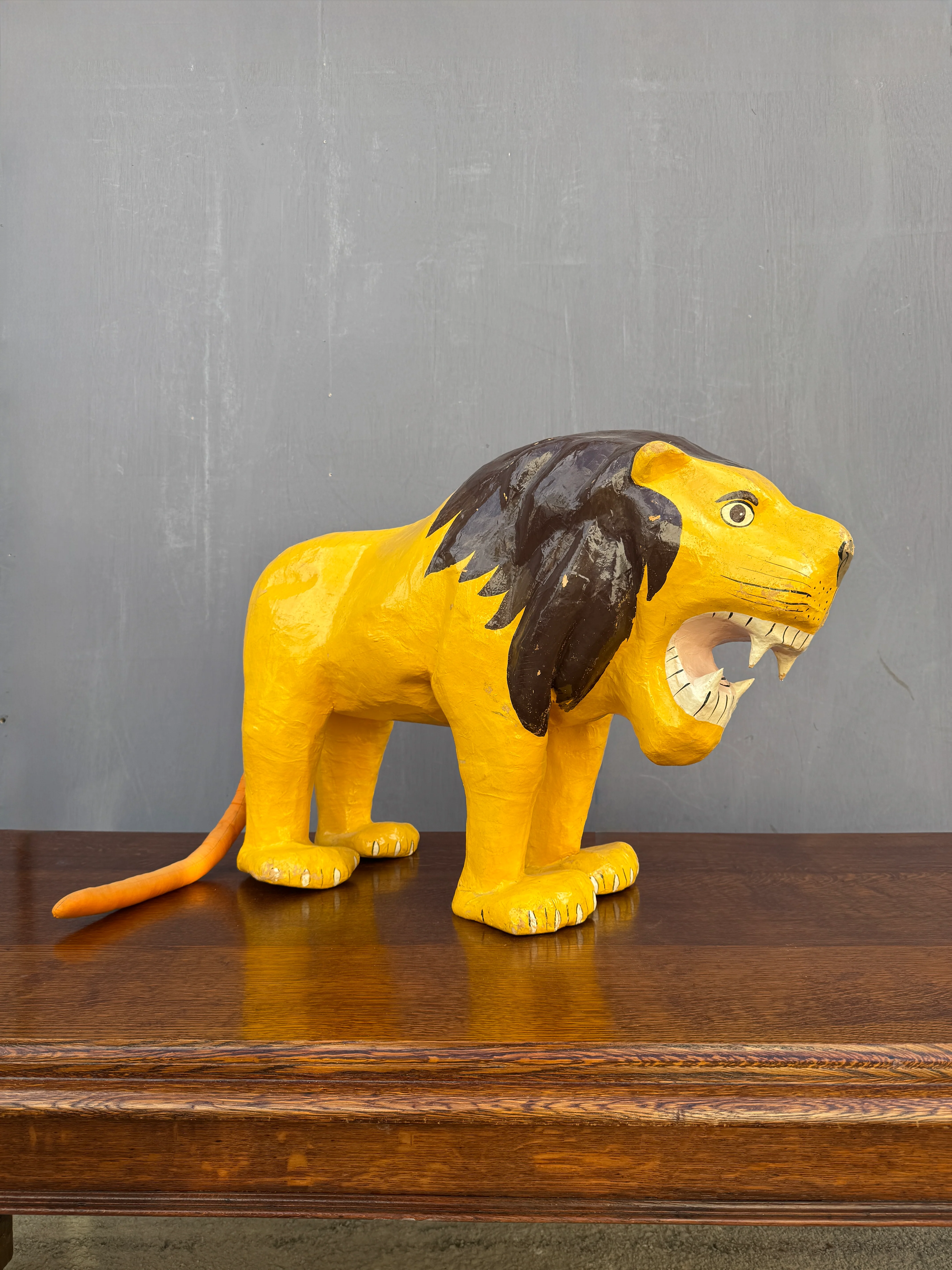 1930s Paper Mache Fireside Lion - Image 6
