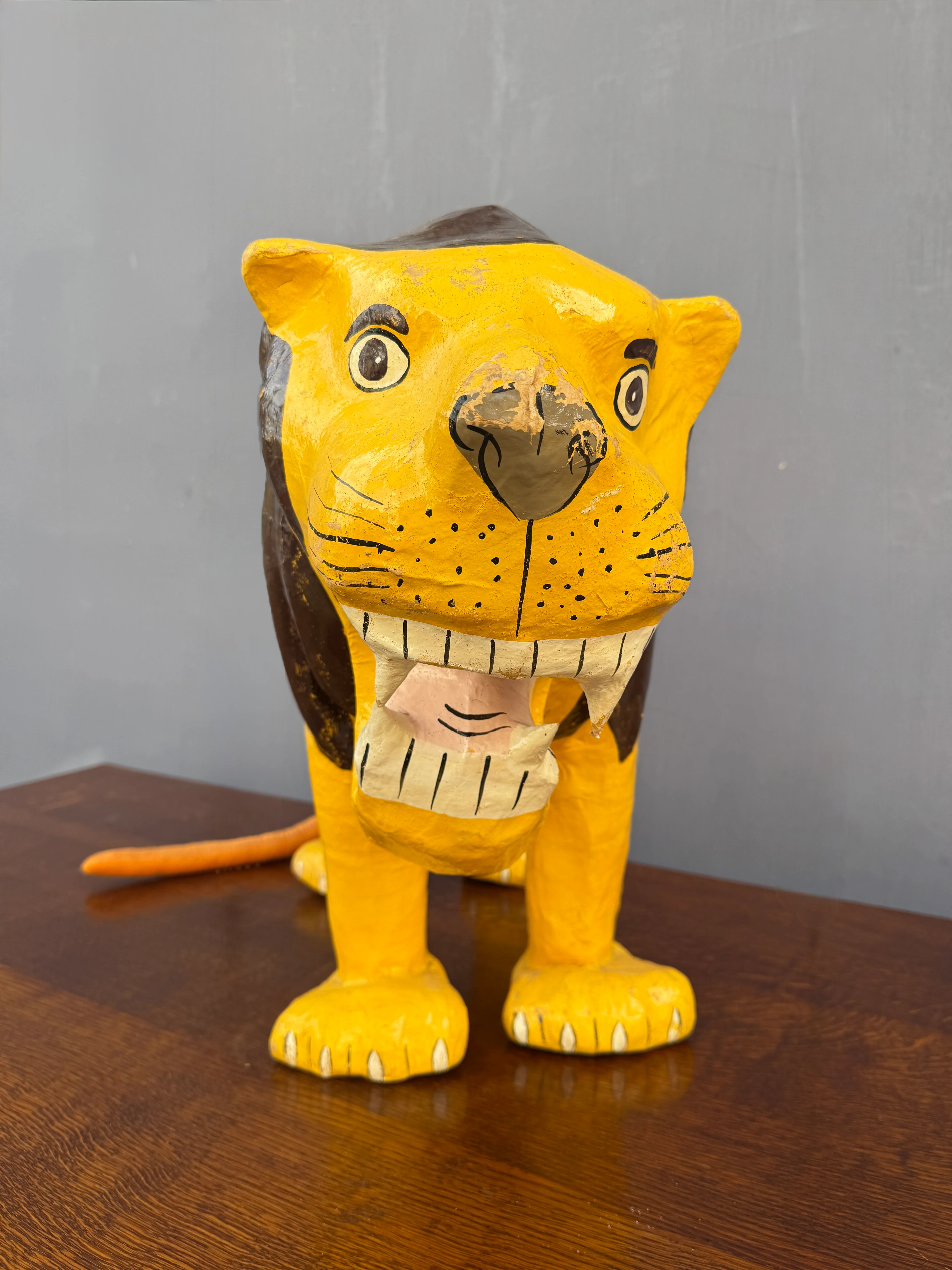 1930s Paper Mache Fireside Lion - Image 7