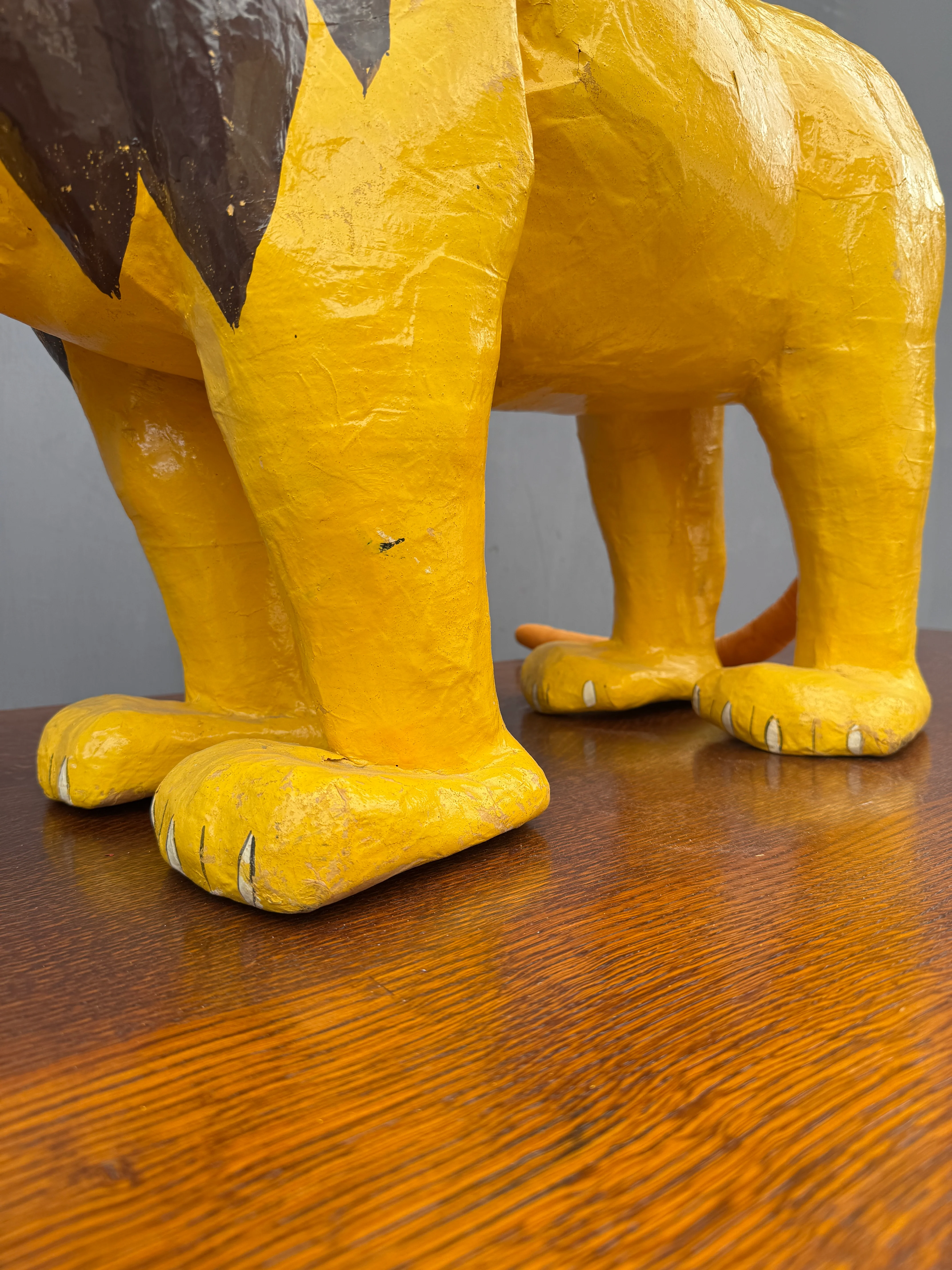 1930s Paper Mache Fireside Lion - Image 9