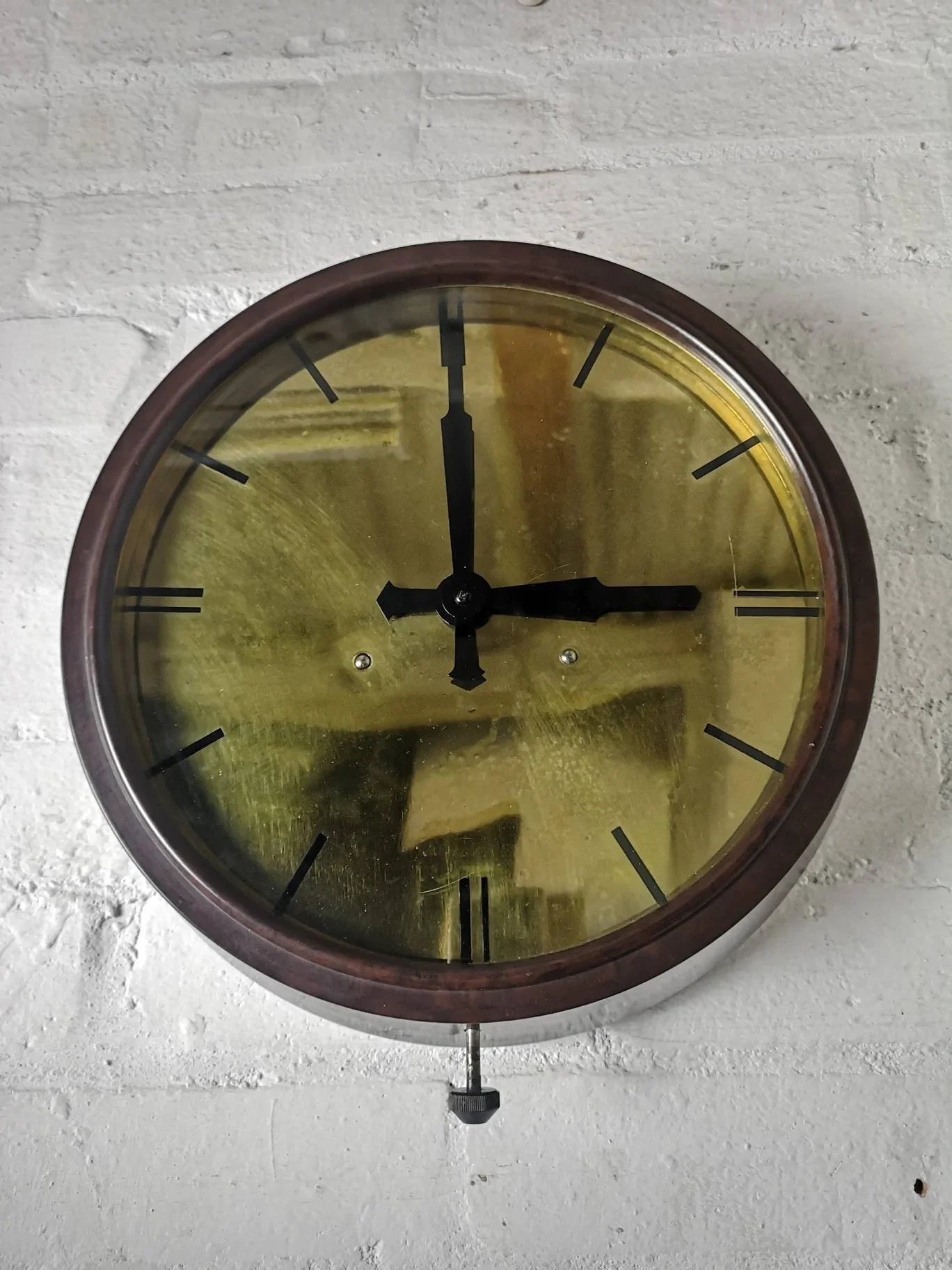 1940s Bakelite & Brass Electric Factory Clock By SEC Smiths English Clocks London