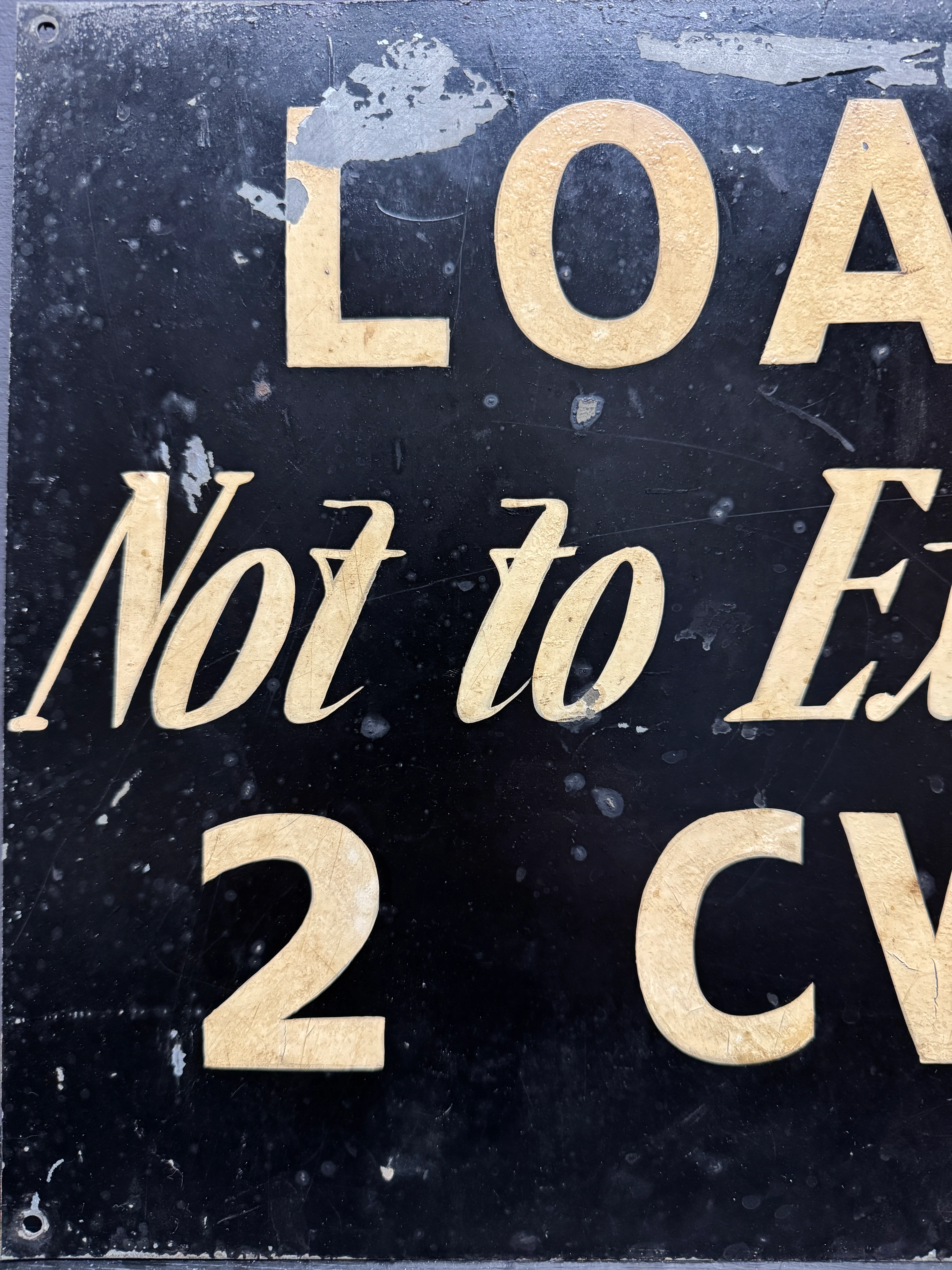1940s Hand Painted Factory Load Weight Sign - Image 5