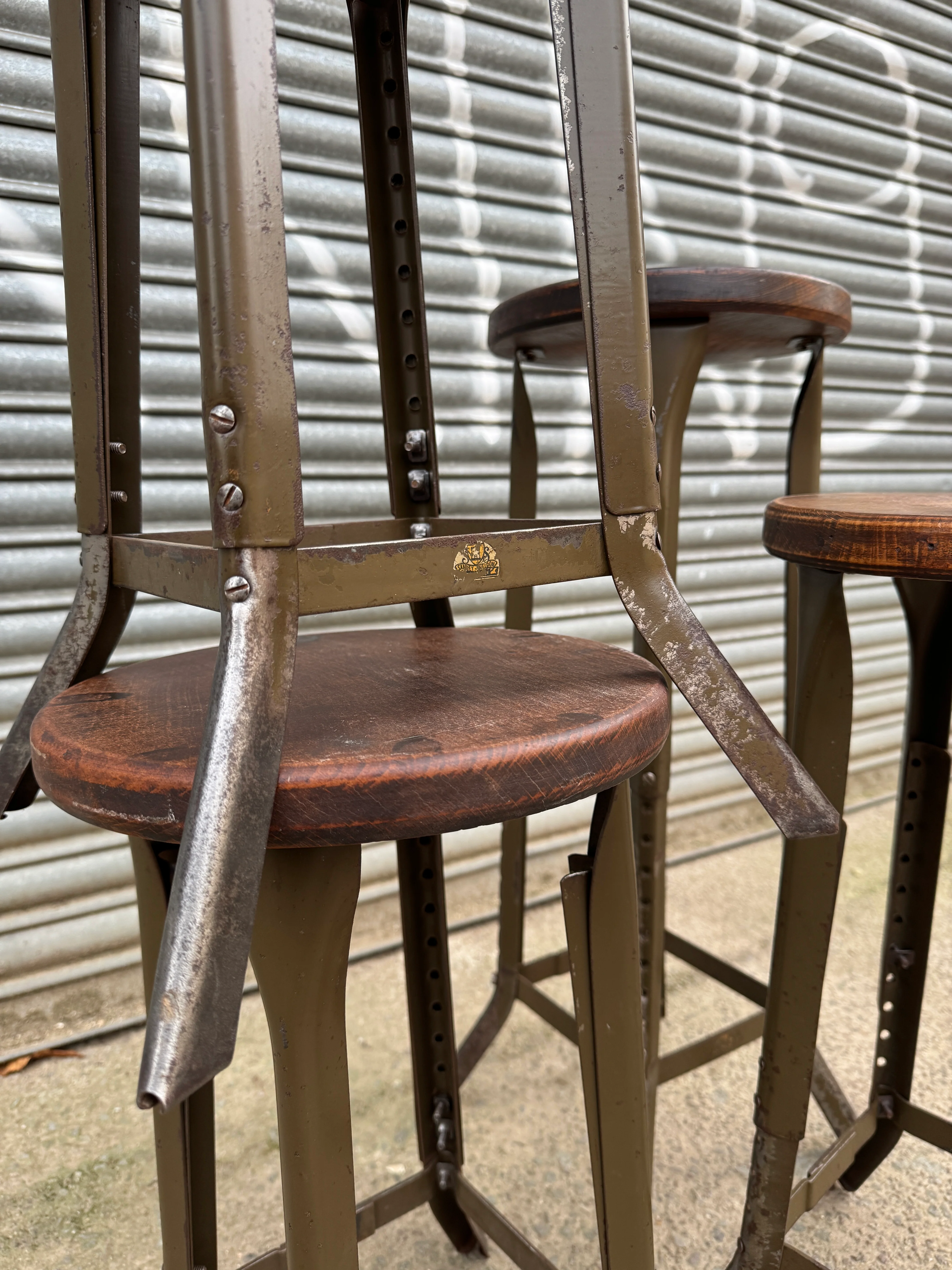 1940s London Made Sankey-Sheldon Factory Stools - Image 5