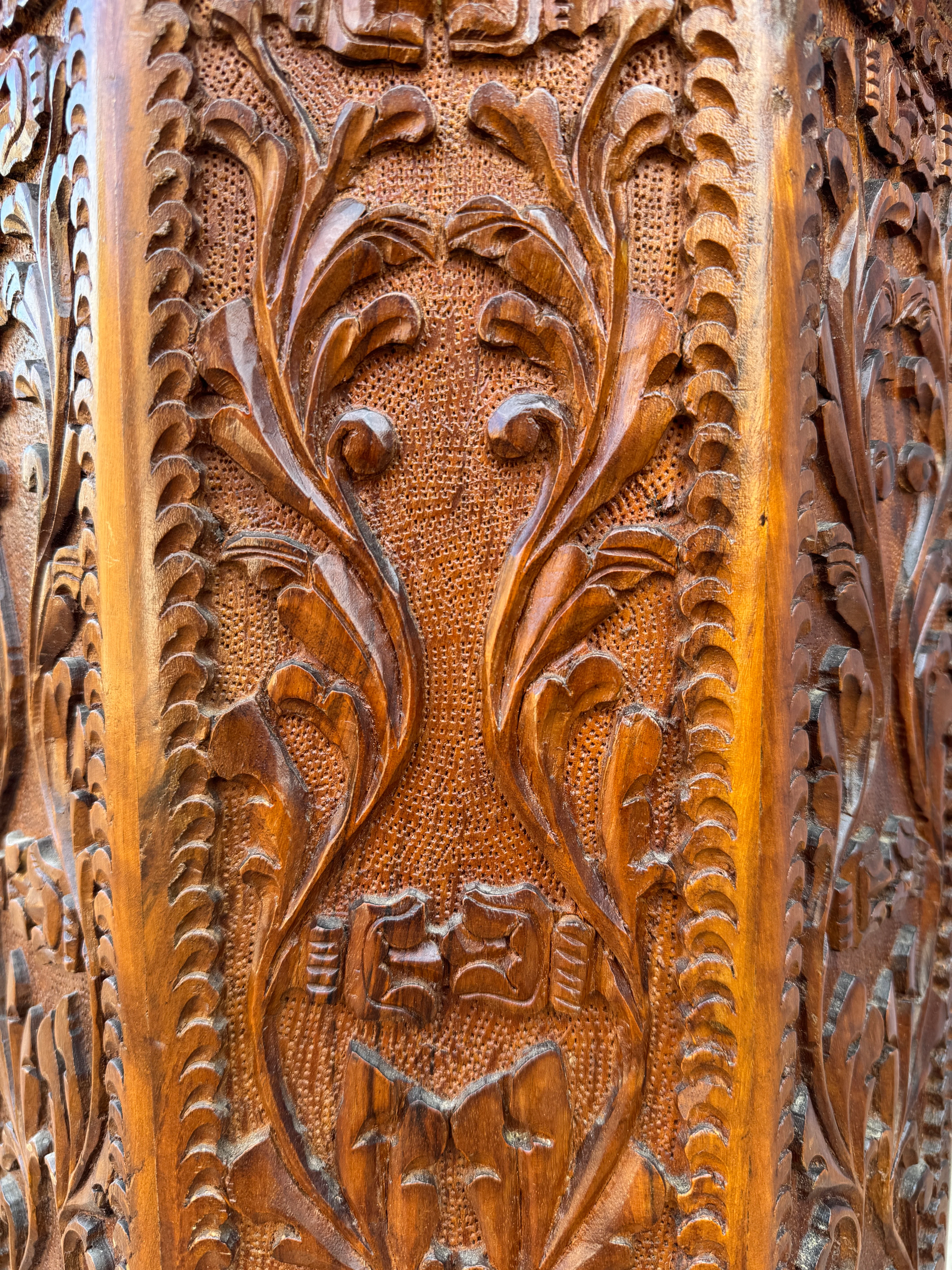 1950s Octaginal Hand Carved Walnut Turkish Table. - Image 6