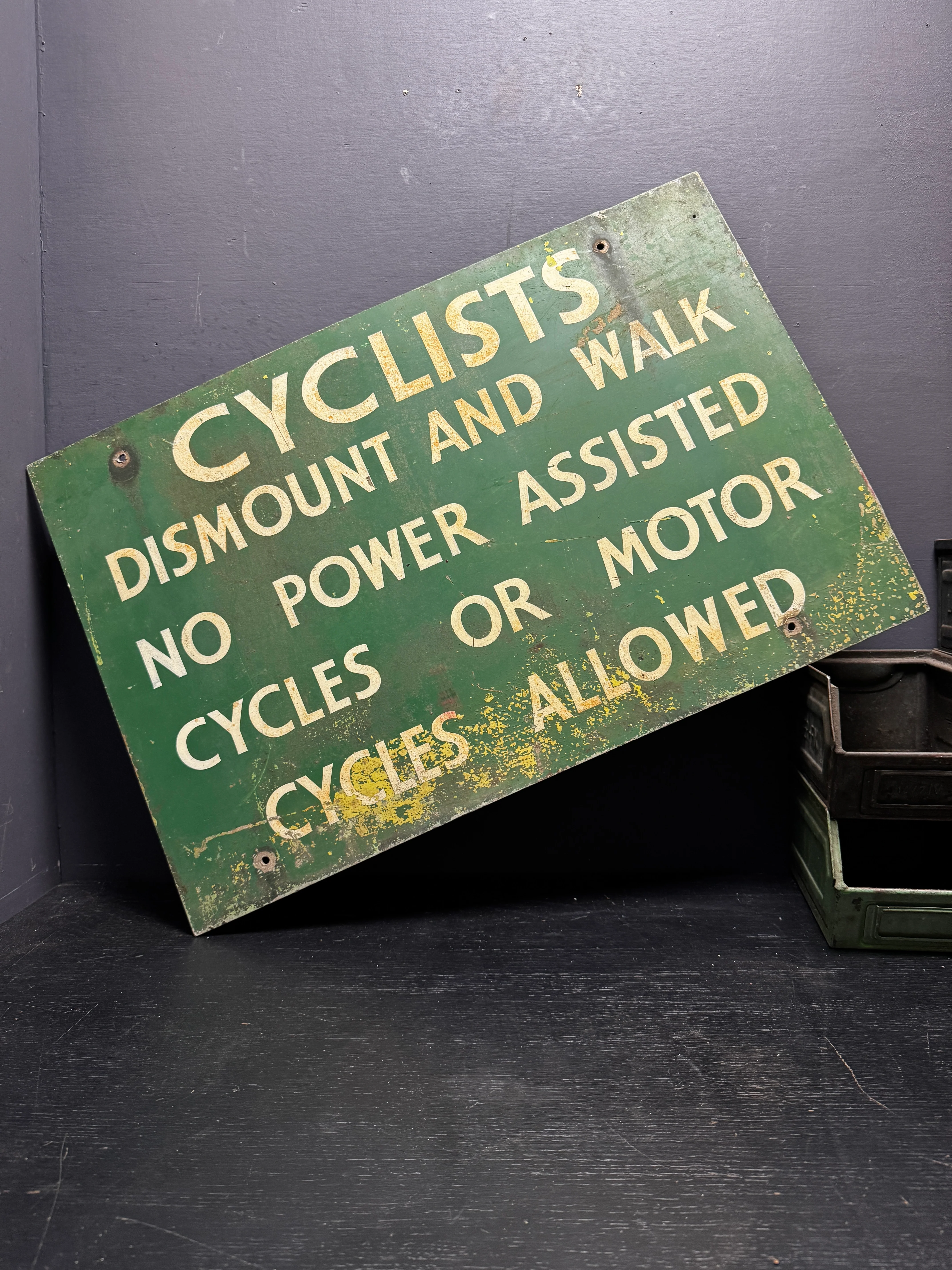 1950s Hand Painted Metal Sign - Image 2