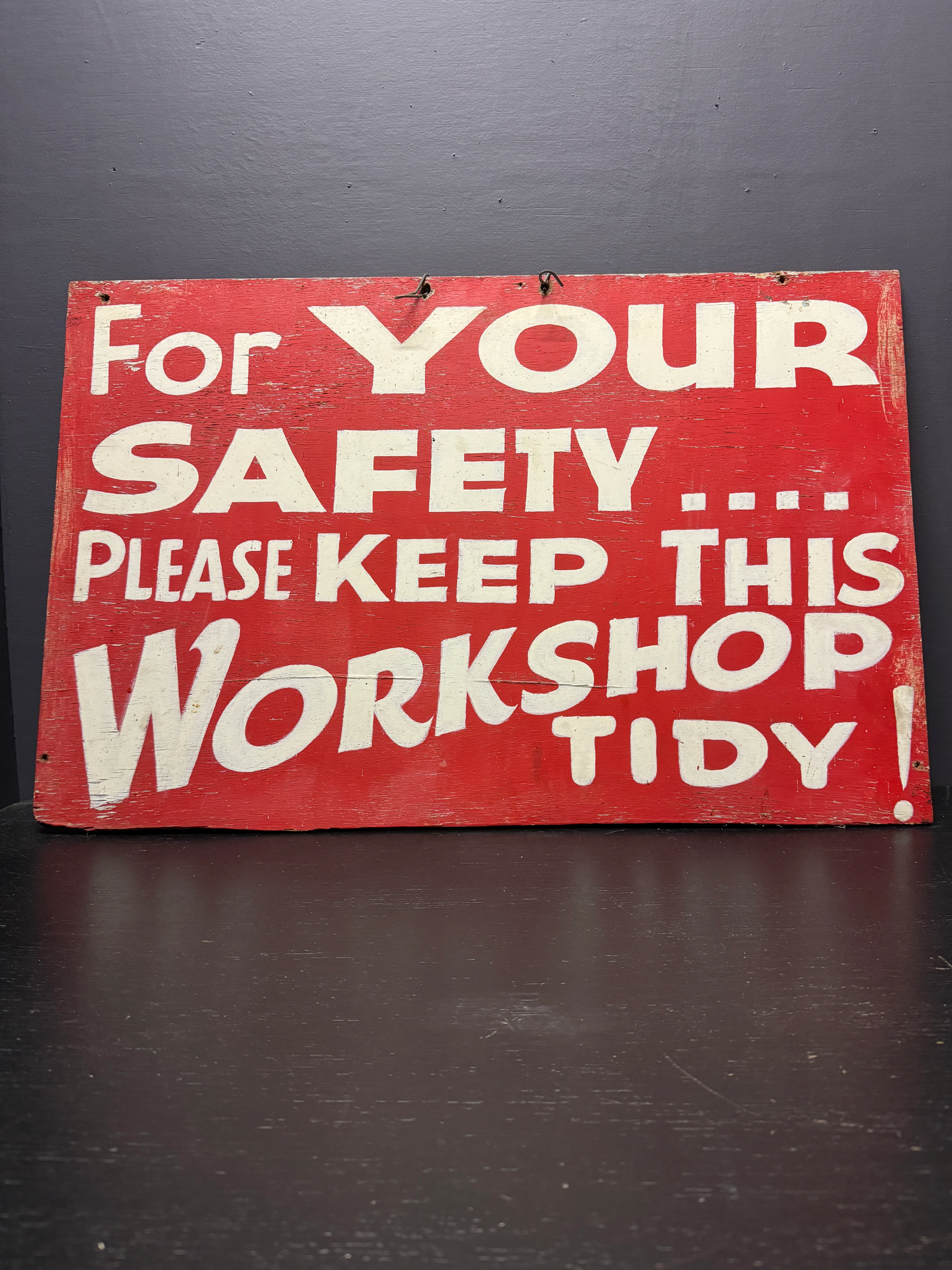 1950s Hand Painted Train Mechanics Wokshop Sign - Image 2