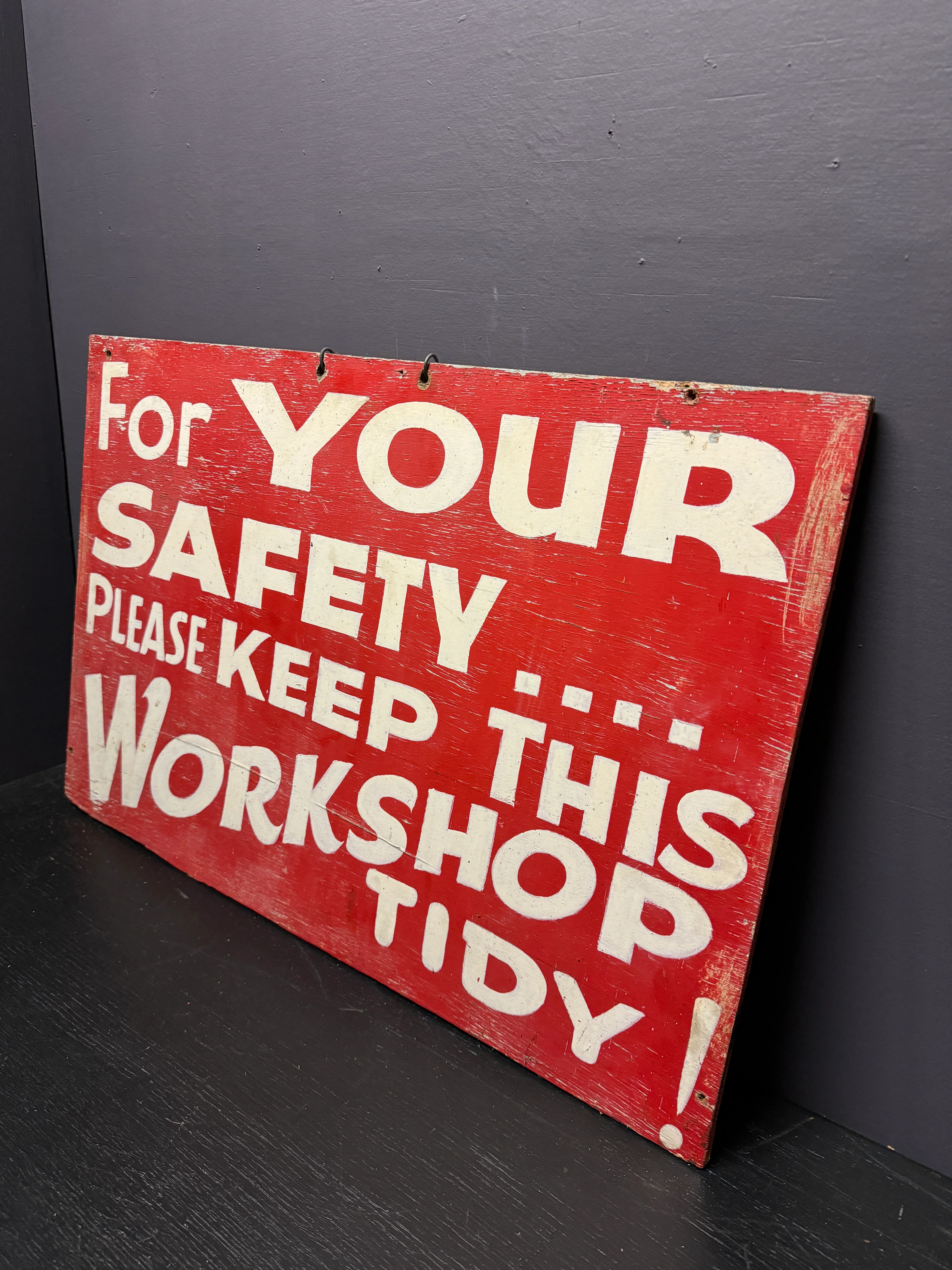 1950s Hand Painted Train Mechanics Wokshop Sign - Image 5