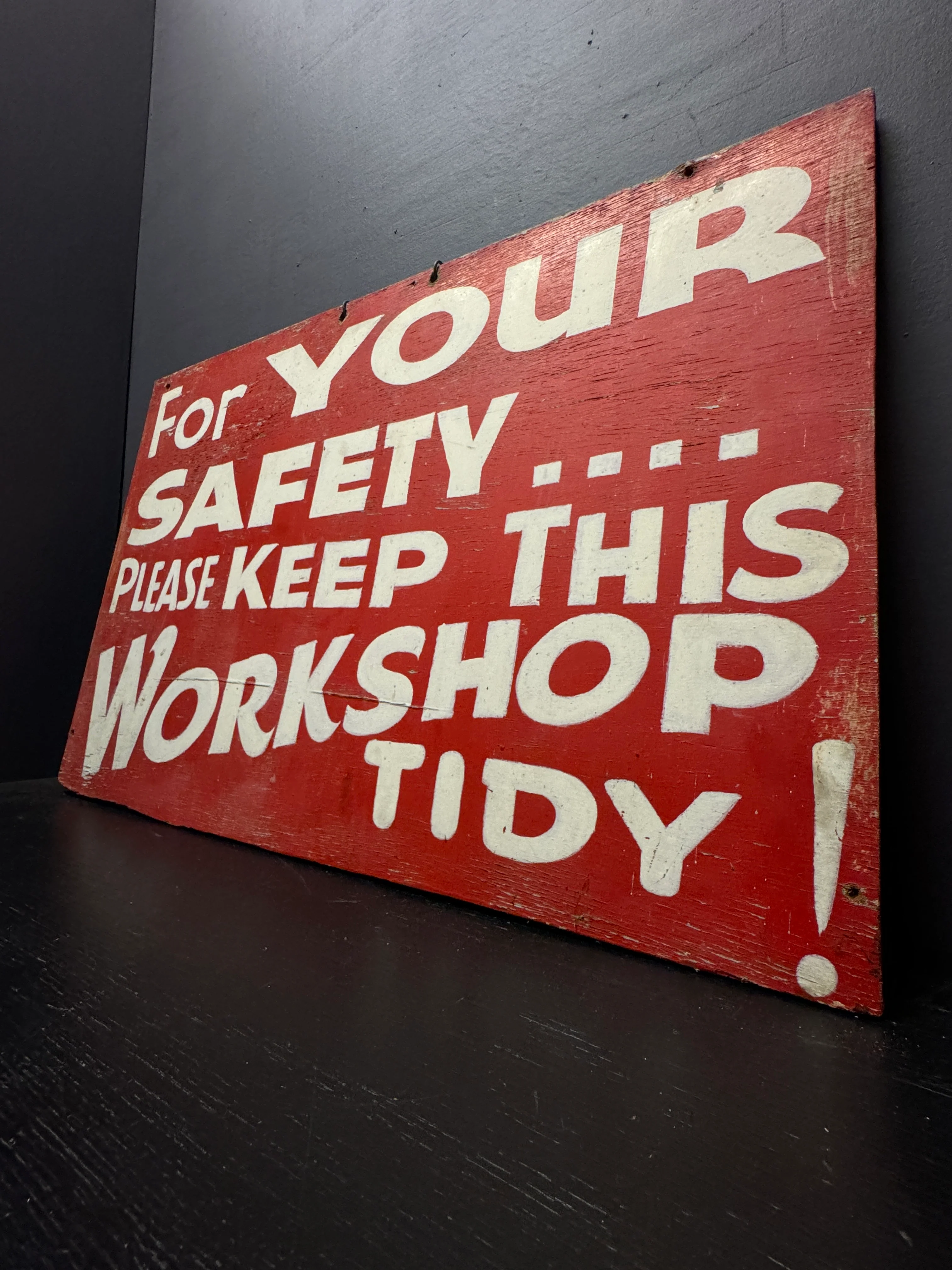 1950s Hand Painted Train Mechanics Wokshop Sign - Image 6