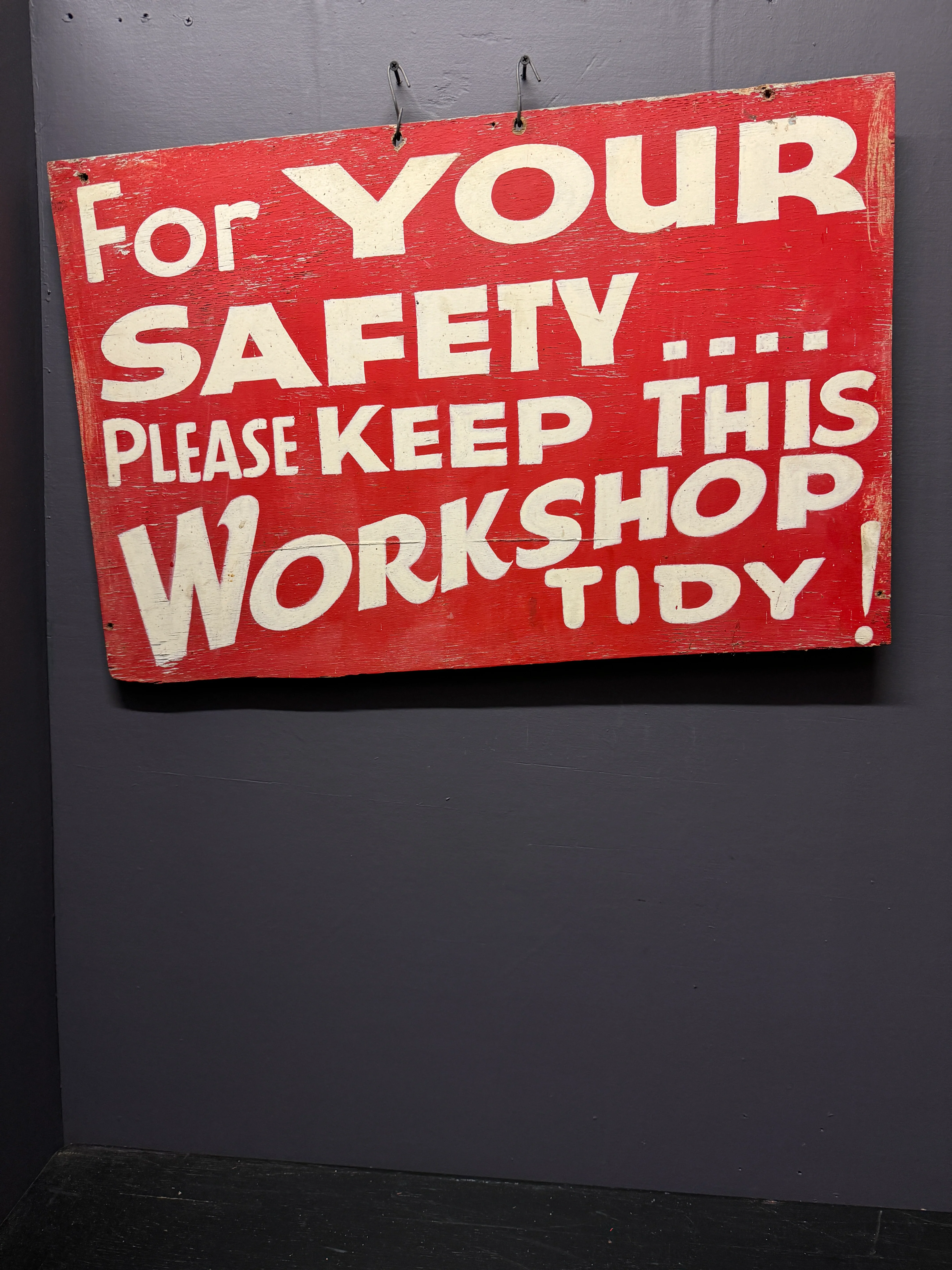 1950s Hand Painted Train Mechanics Wokshop Sign - Image 7