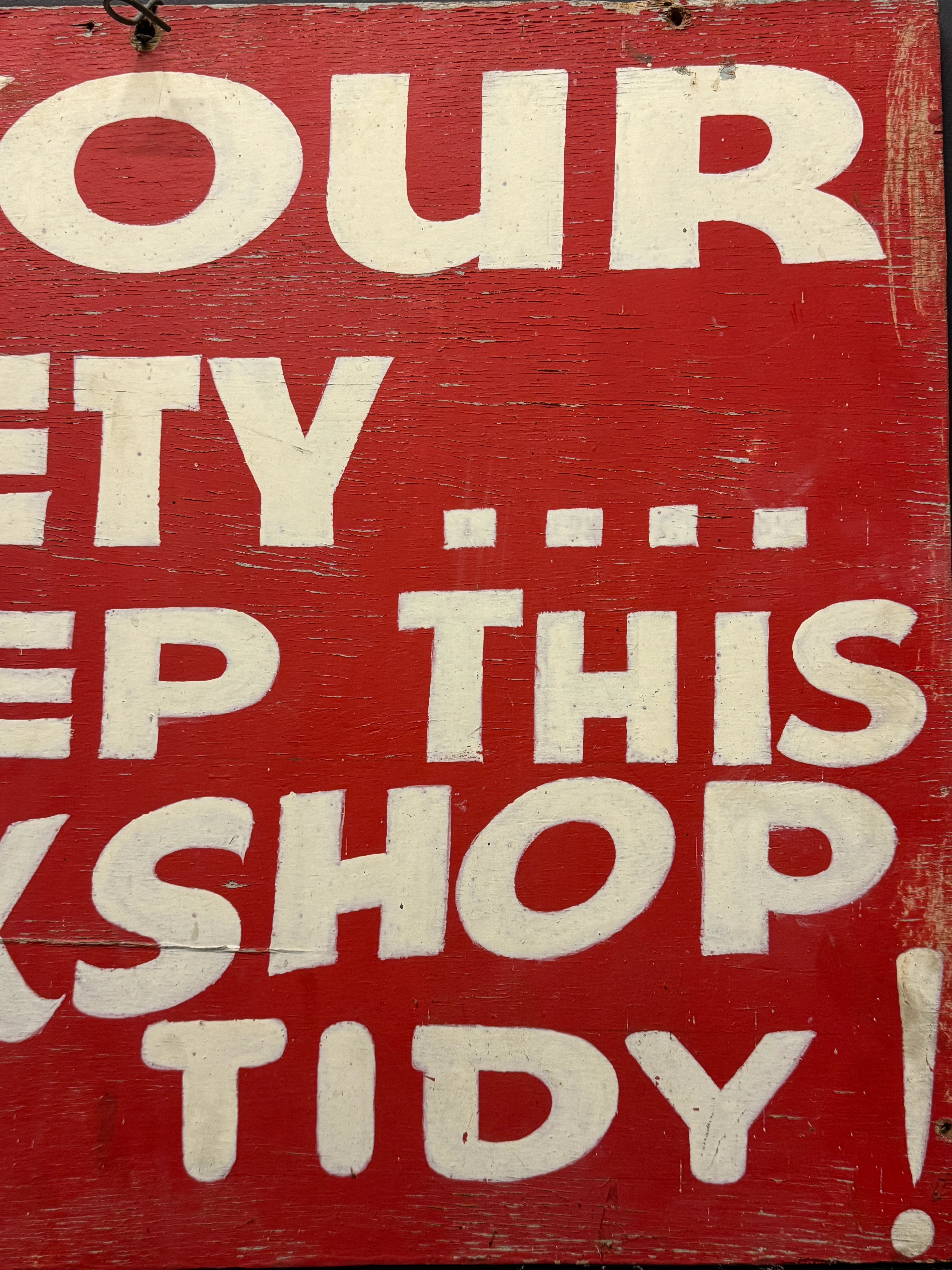 1950s Hand Painted Train Mechanics Wokshop Sign - Image 9
