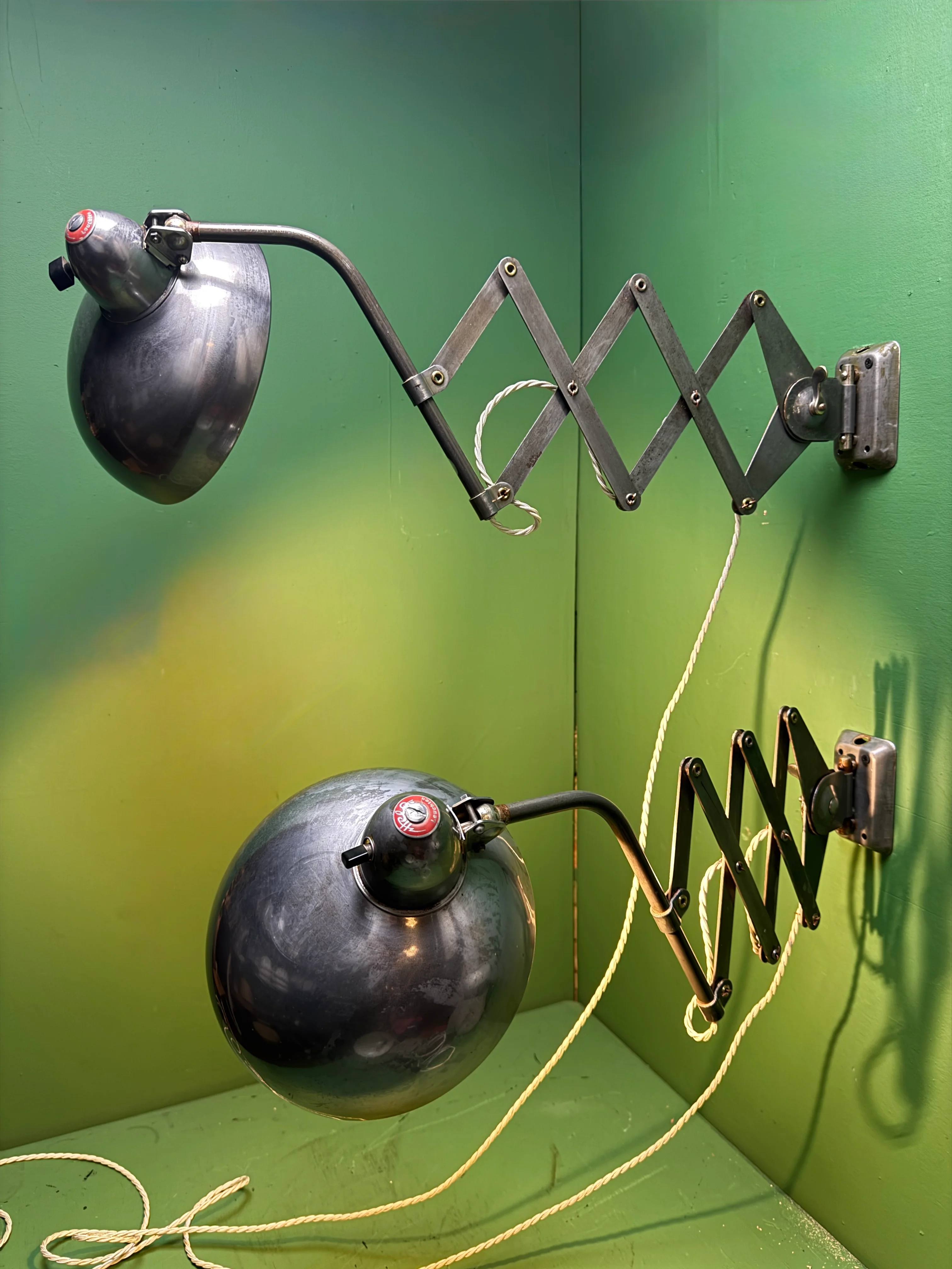 1950s Industrial Scissor Lamps By Helo Leuchten - Image 3