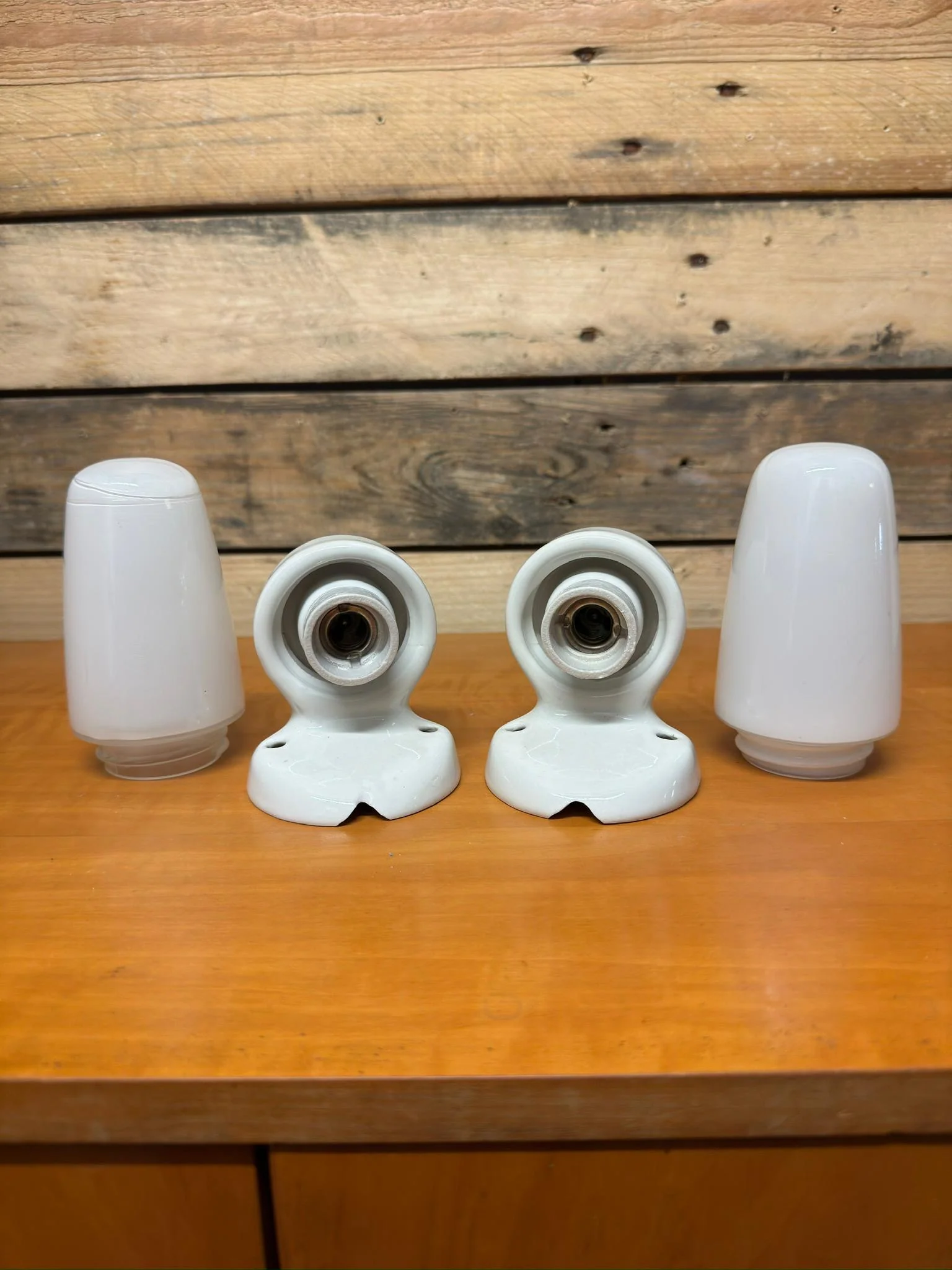 1950s Porcelain & Opaline Glass Bathroom Lights By Sigvard Bernadotte For IFO - Image 10