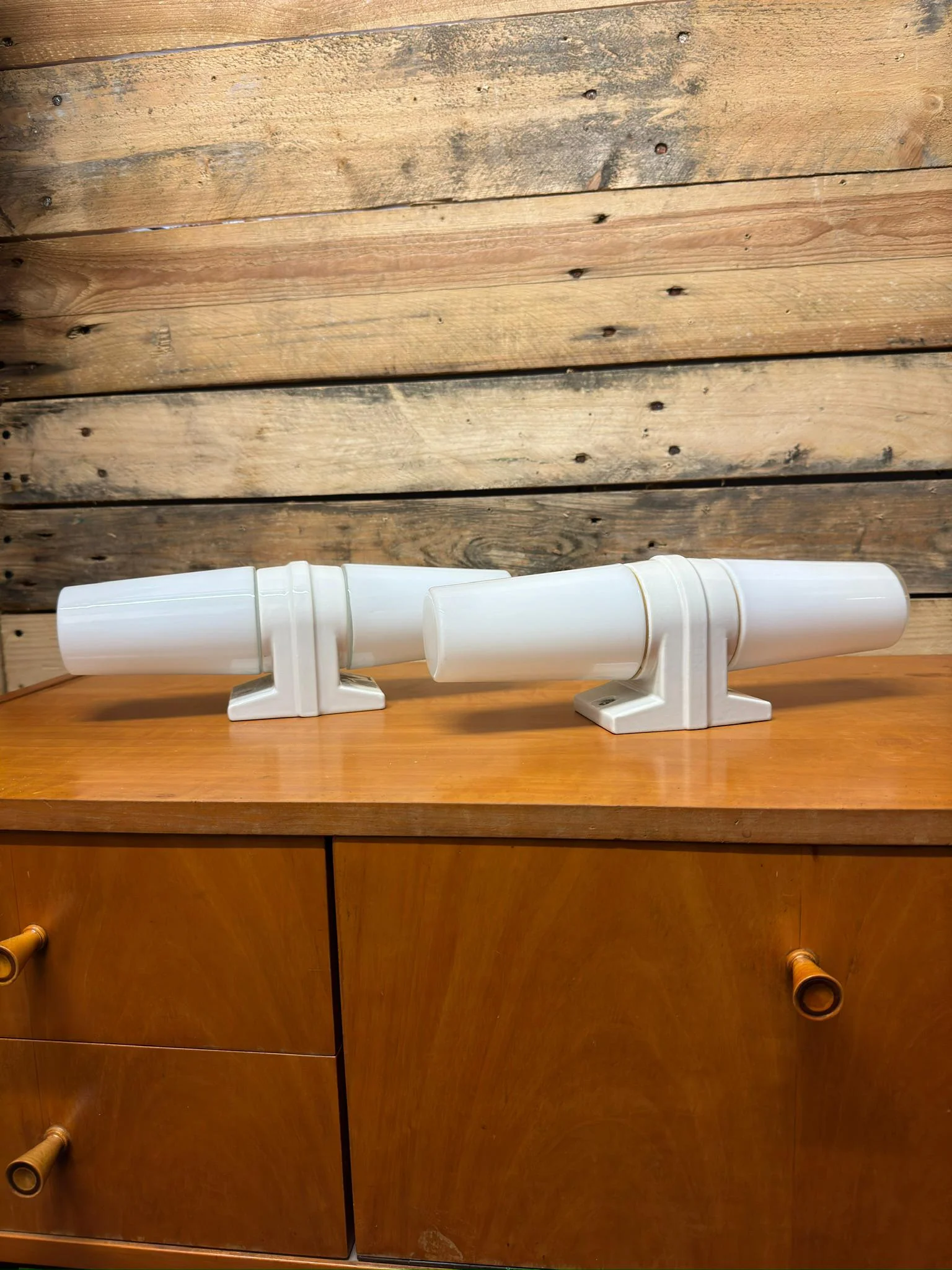 1950s Porcelain & Opaline Glass Bathroom Lights By Sigvard Bernadotte For IFO - Image 7