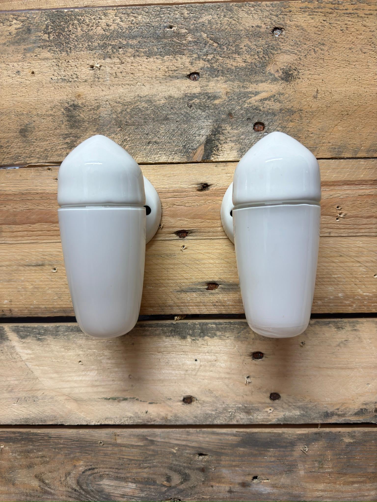 1950s Porcelain & Opaline Glass Bathroom Lights By Sigvard Bernadotte For IFO - Image 2