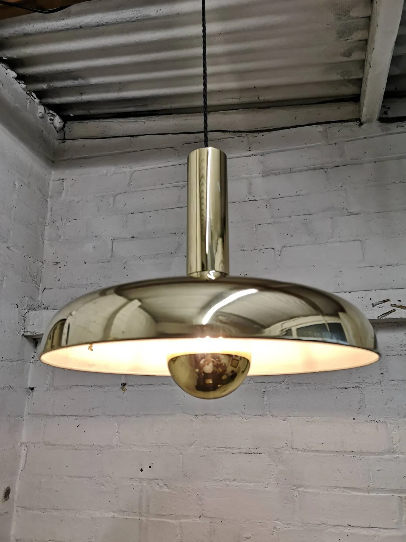 1960s Brass Pendant Lights By Sölken Germany - Image 6
