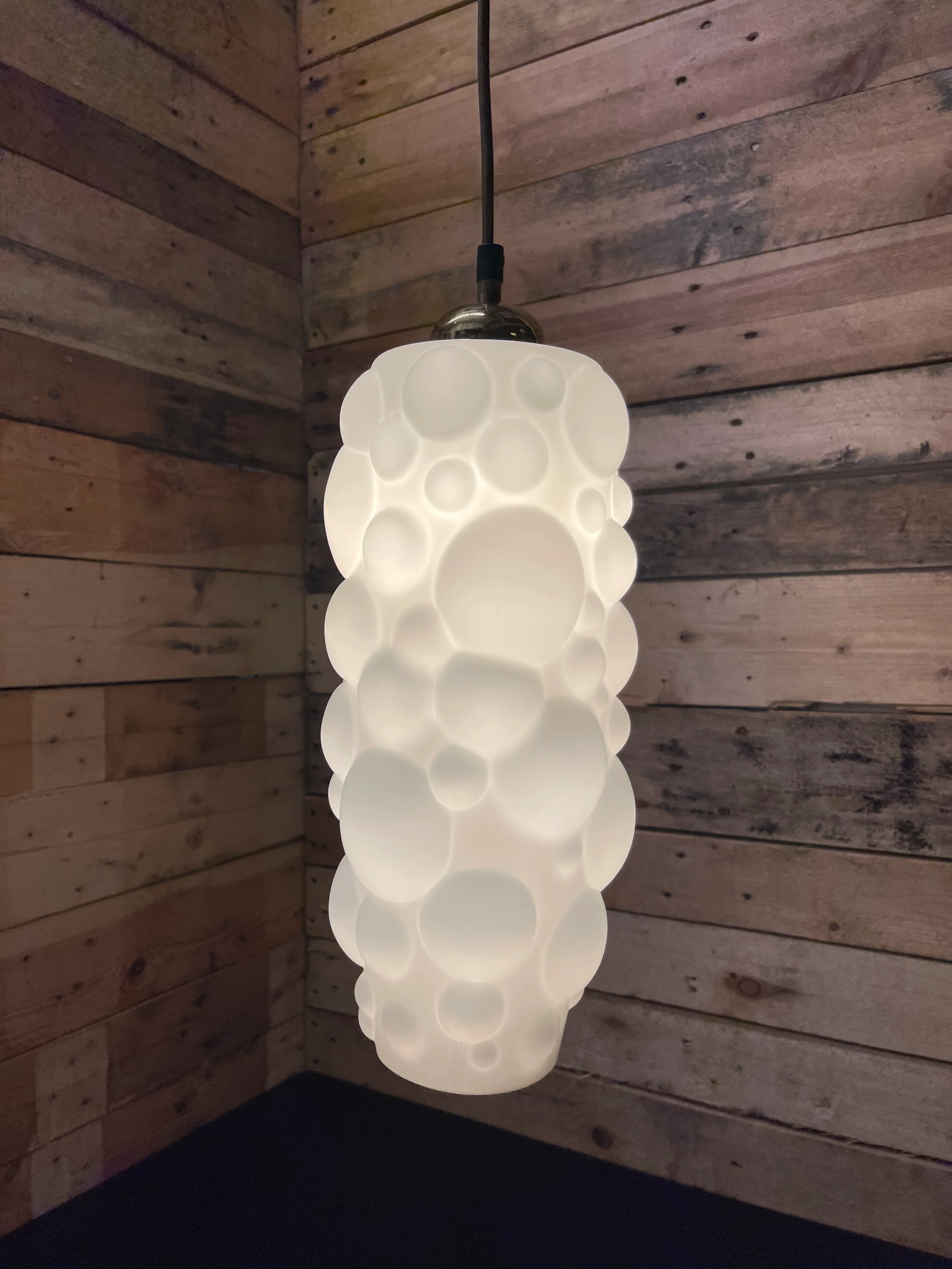 1960s Czech Bubble Opaline Pendant Light - Image 2