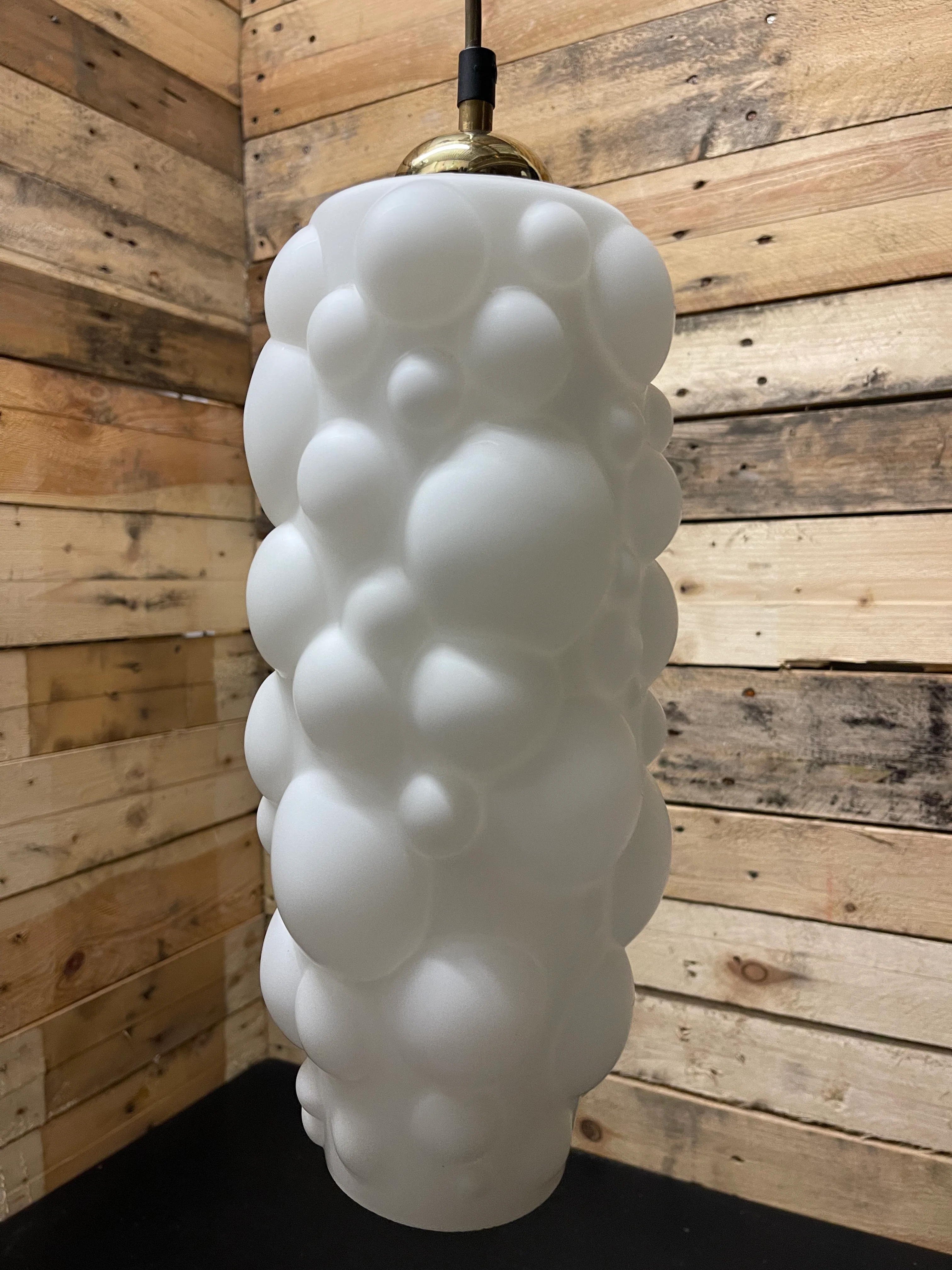 1960s Czech Bubble Opaline Pendant Light - Image 3