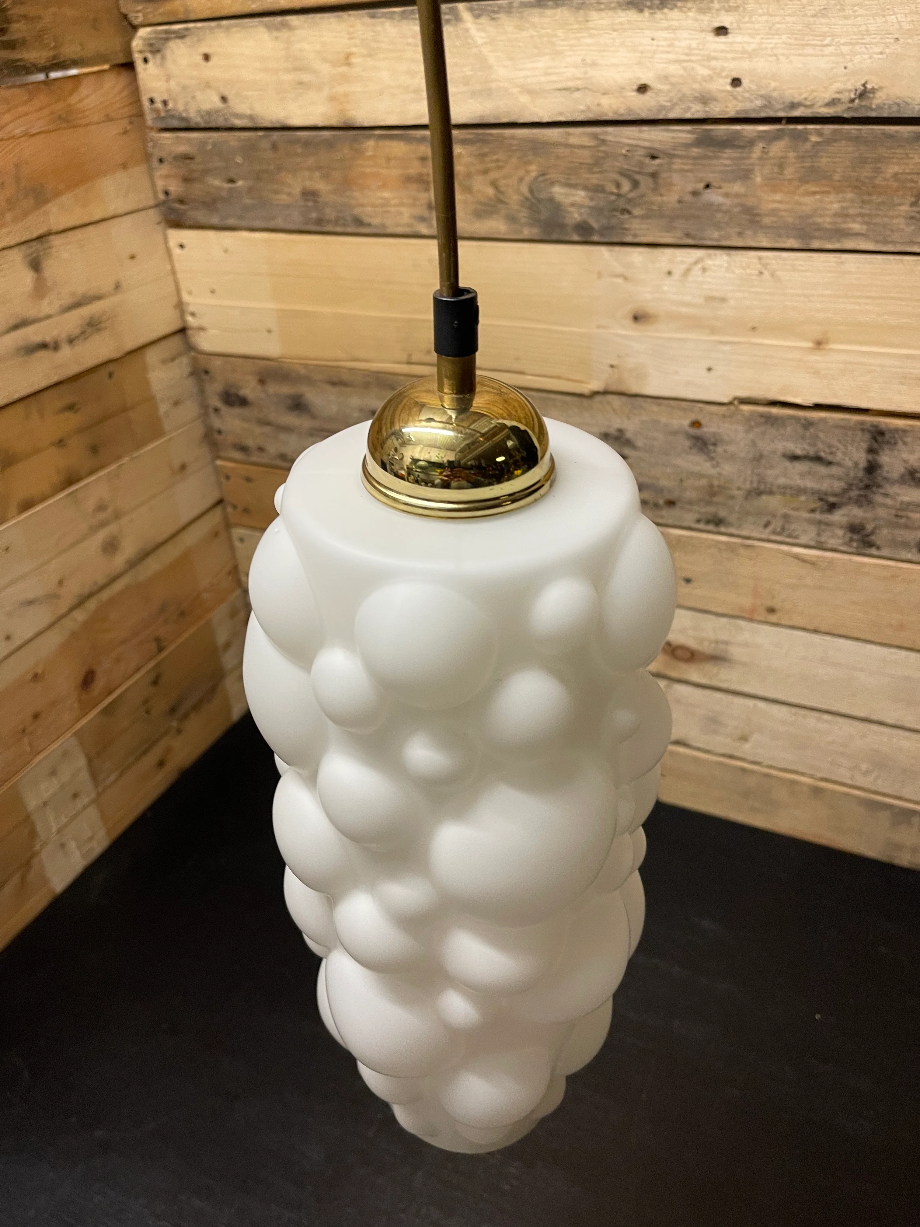 1960s Czech Bubble Opaline Pendant Light - Image 4