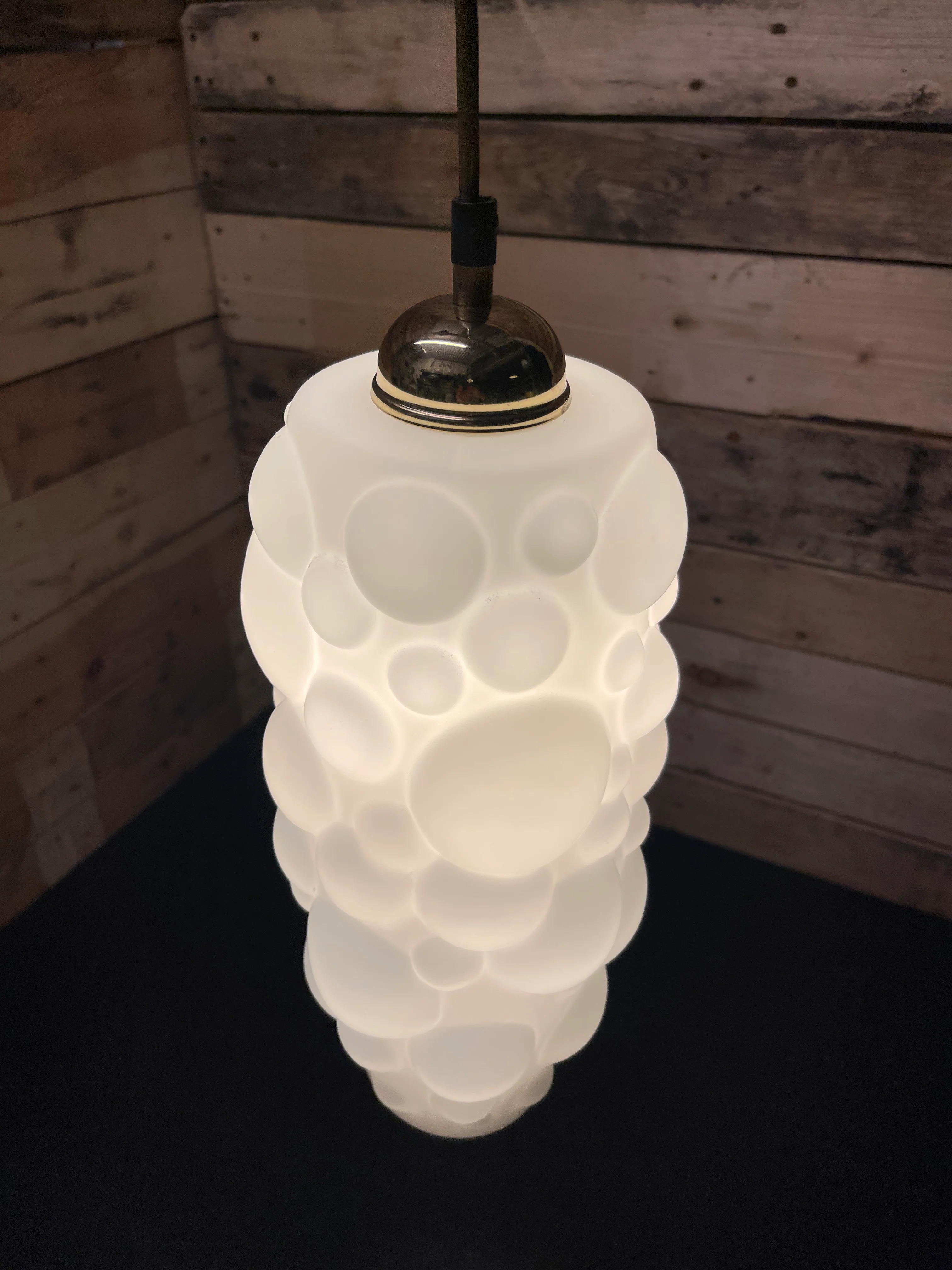 1960s Czech Bubble Opaline Pendant Light - Image 5