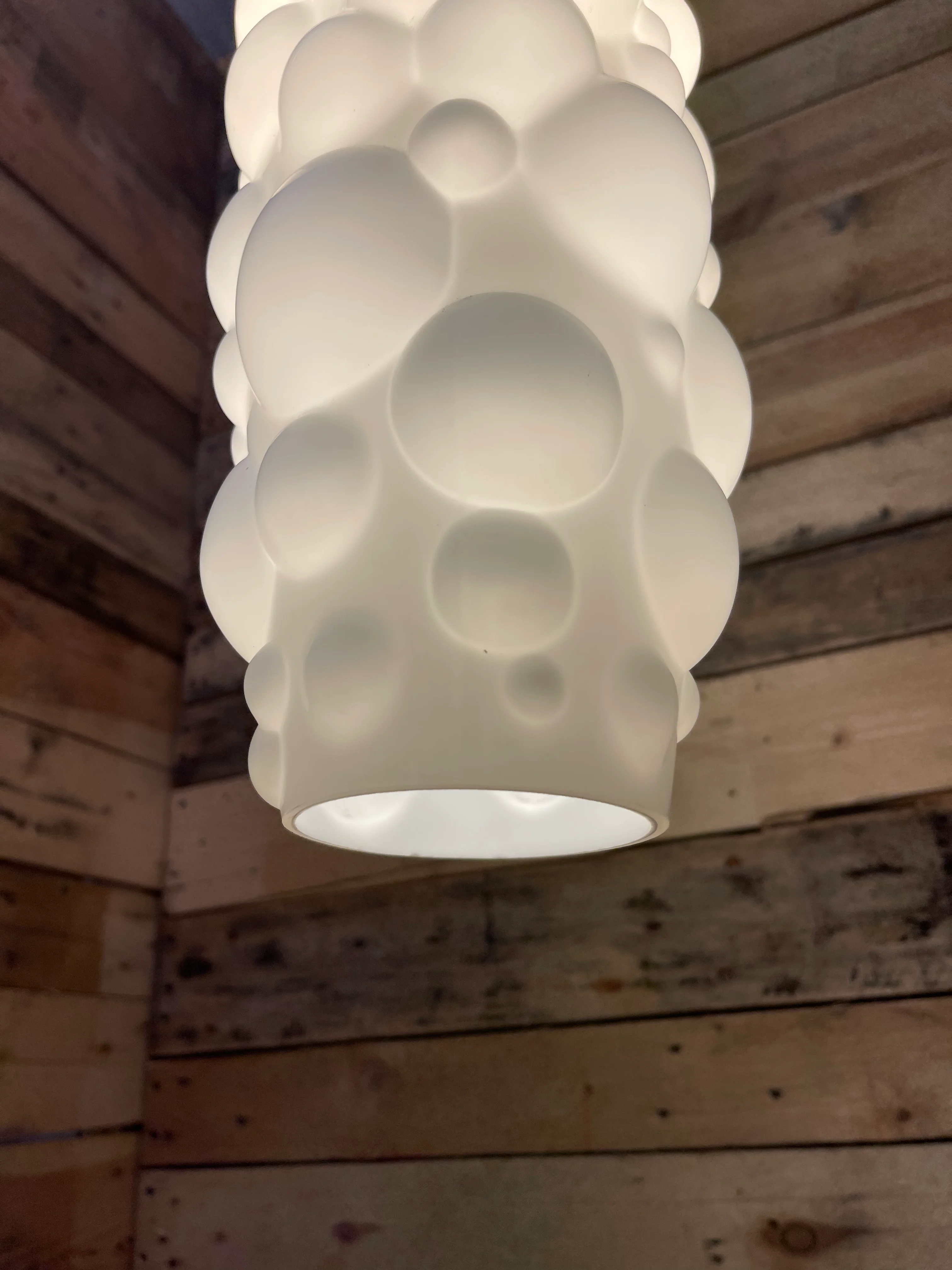 1960s Czech Bubble Opaline Pendant Light - Image 7