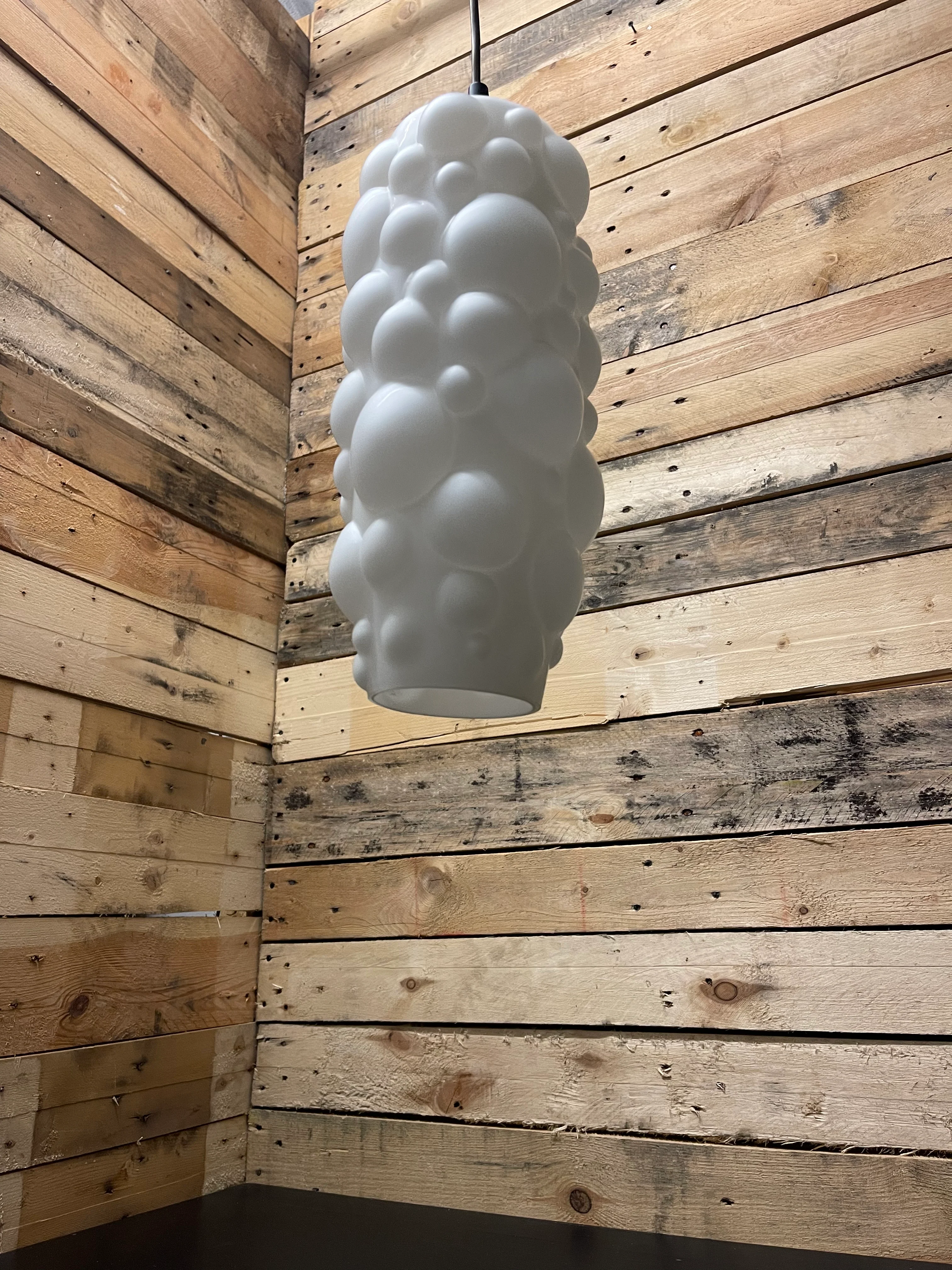 1960s Czech Bubble Opaline Pendant Light - Image 8