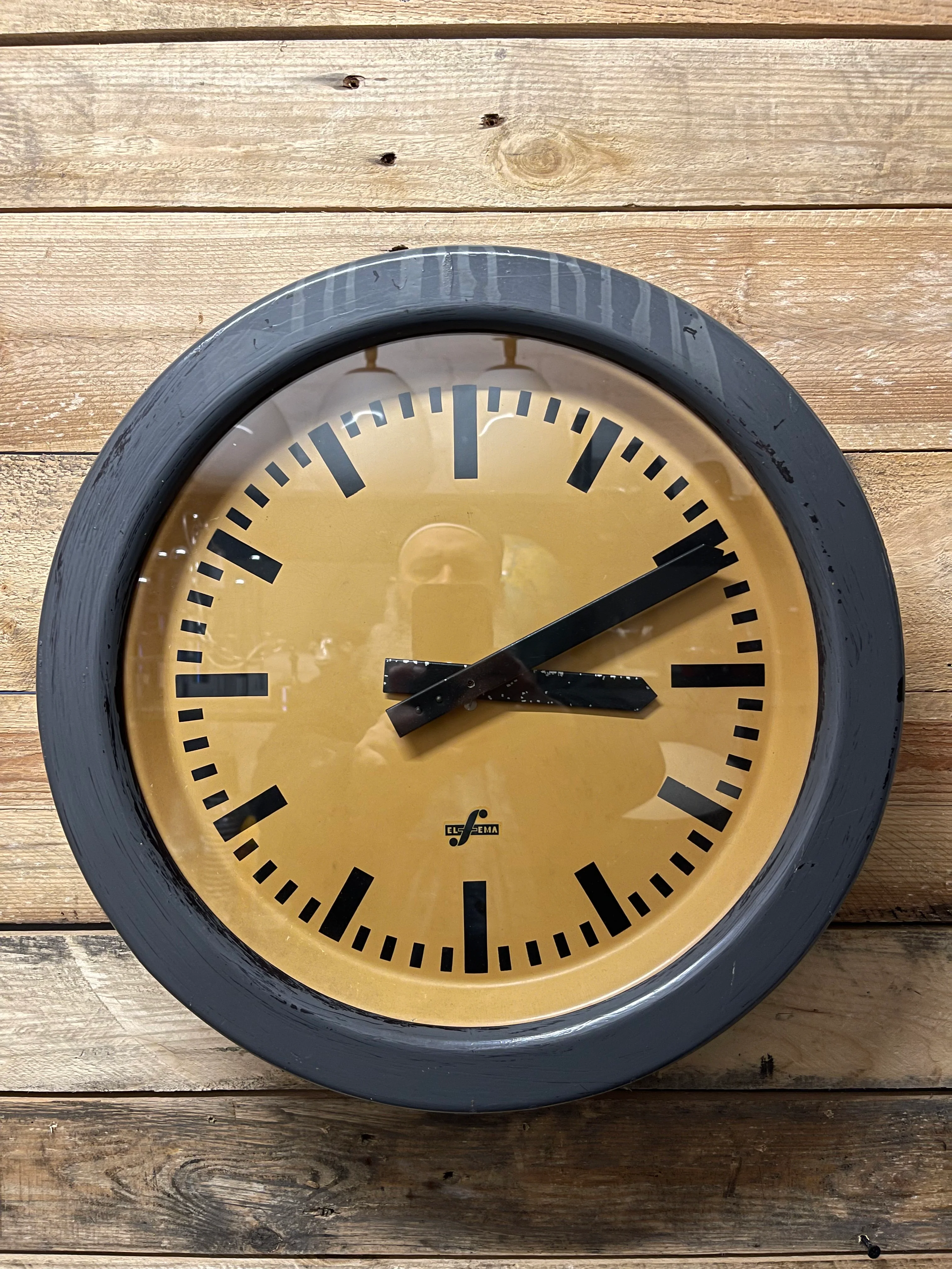 Large 1960's East German Industrial Factory Clocks By Elfema - Image 2
