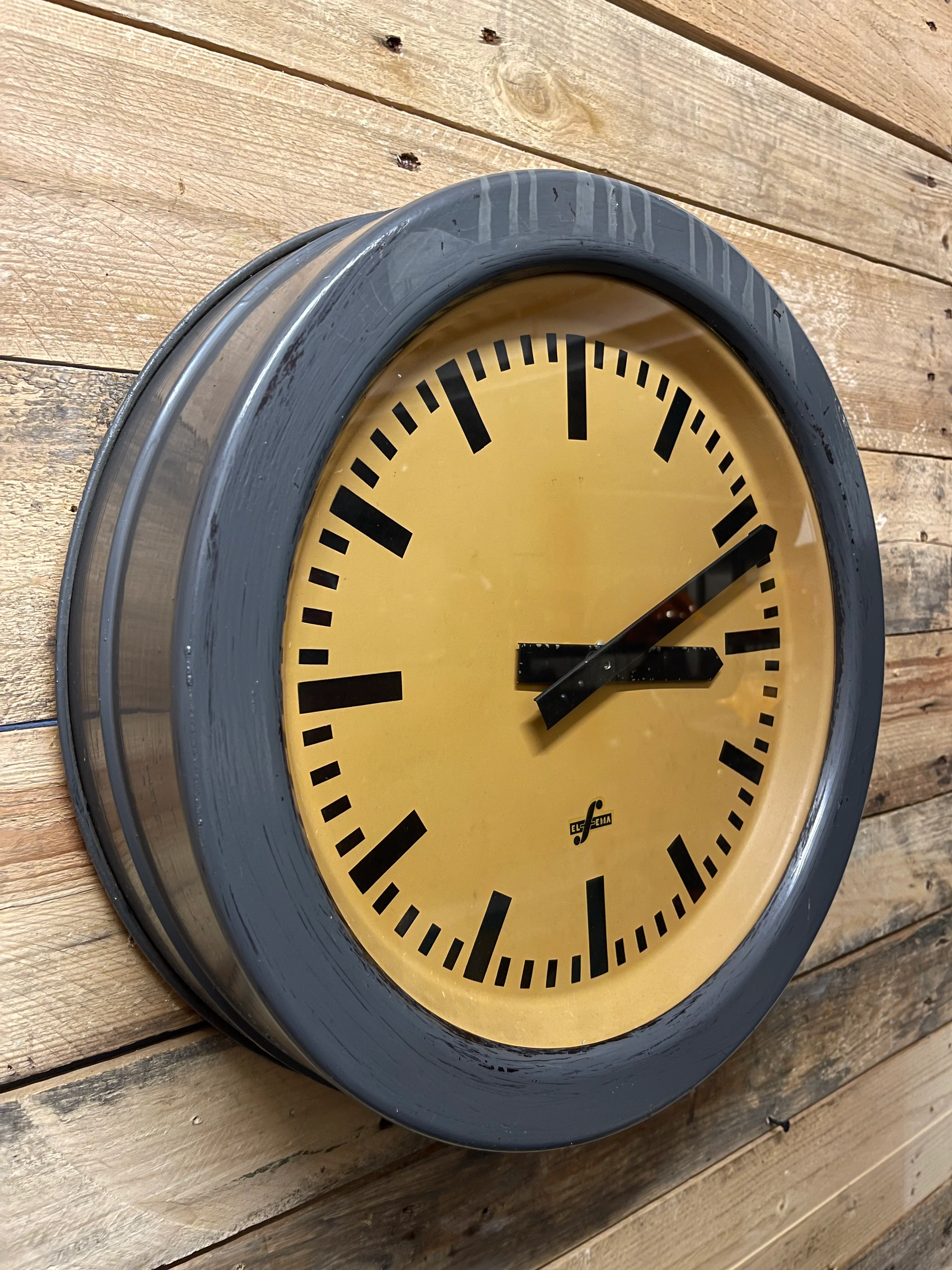 Large 1960's East German Industrial Factory Clocks By Elfema - Image 5