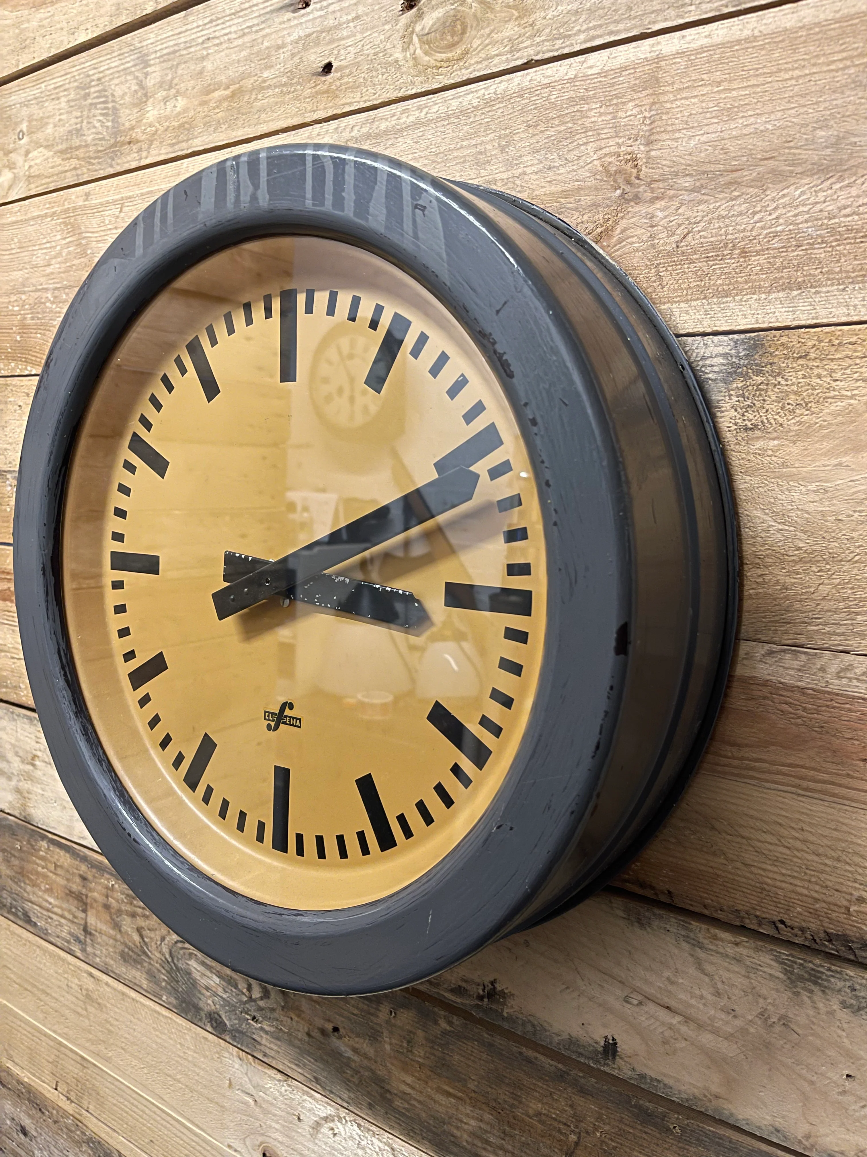 Large 1960's East German Industrial Factory Clocks By Elfema - Image 6