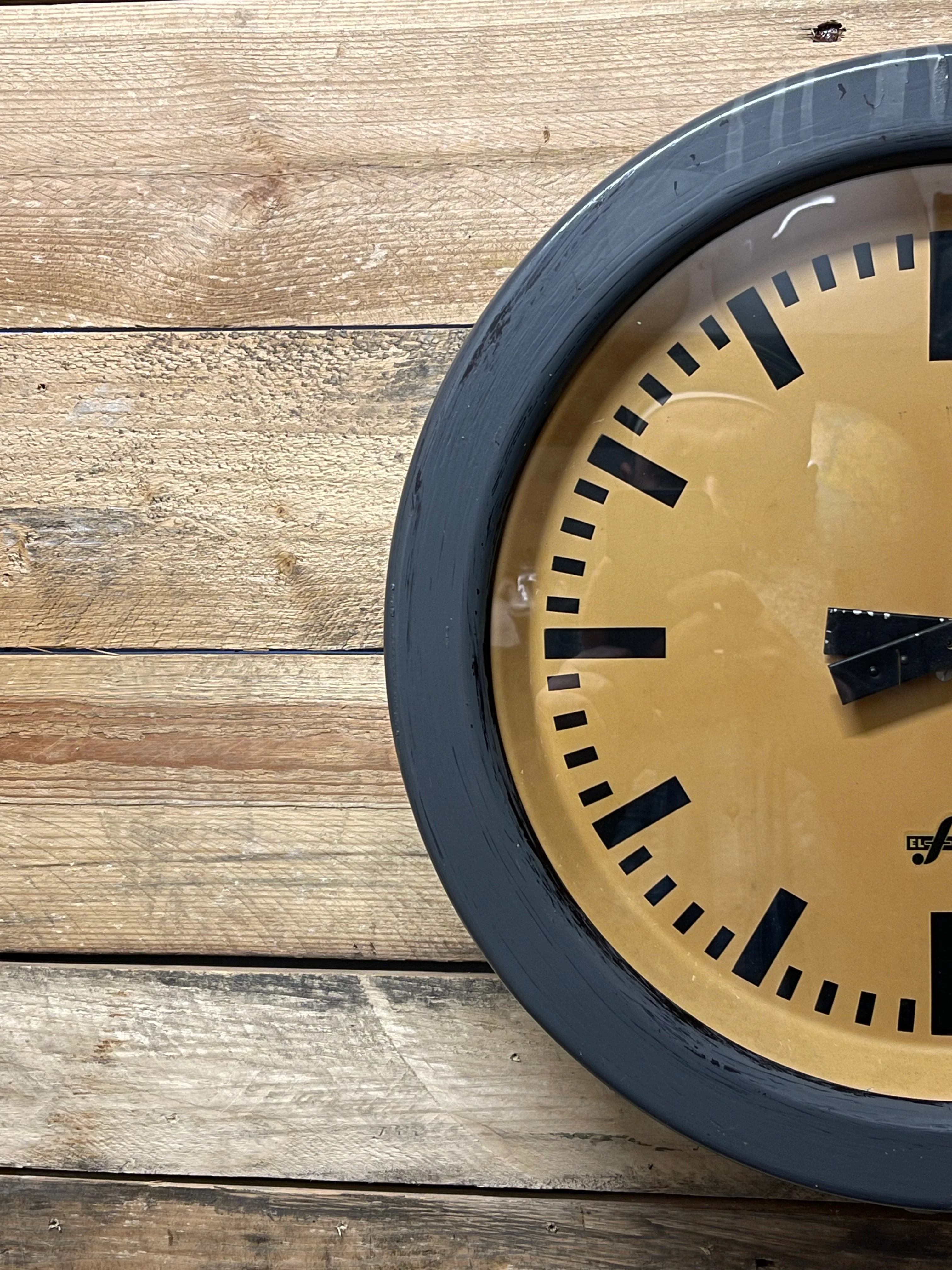 Large 1960's East German Industrial Factory Clocks By Elfema - Image 9