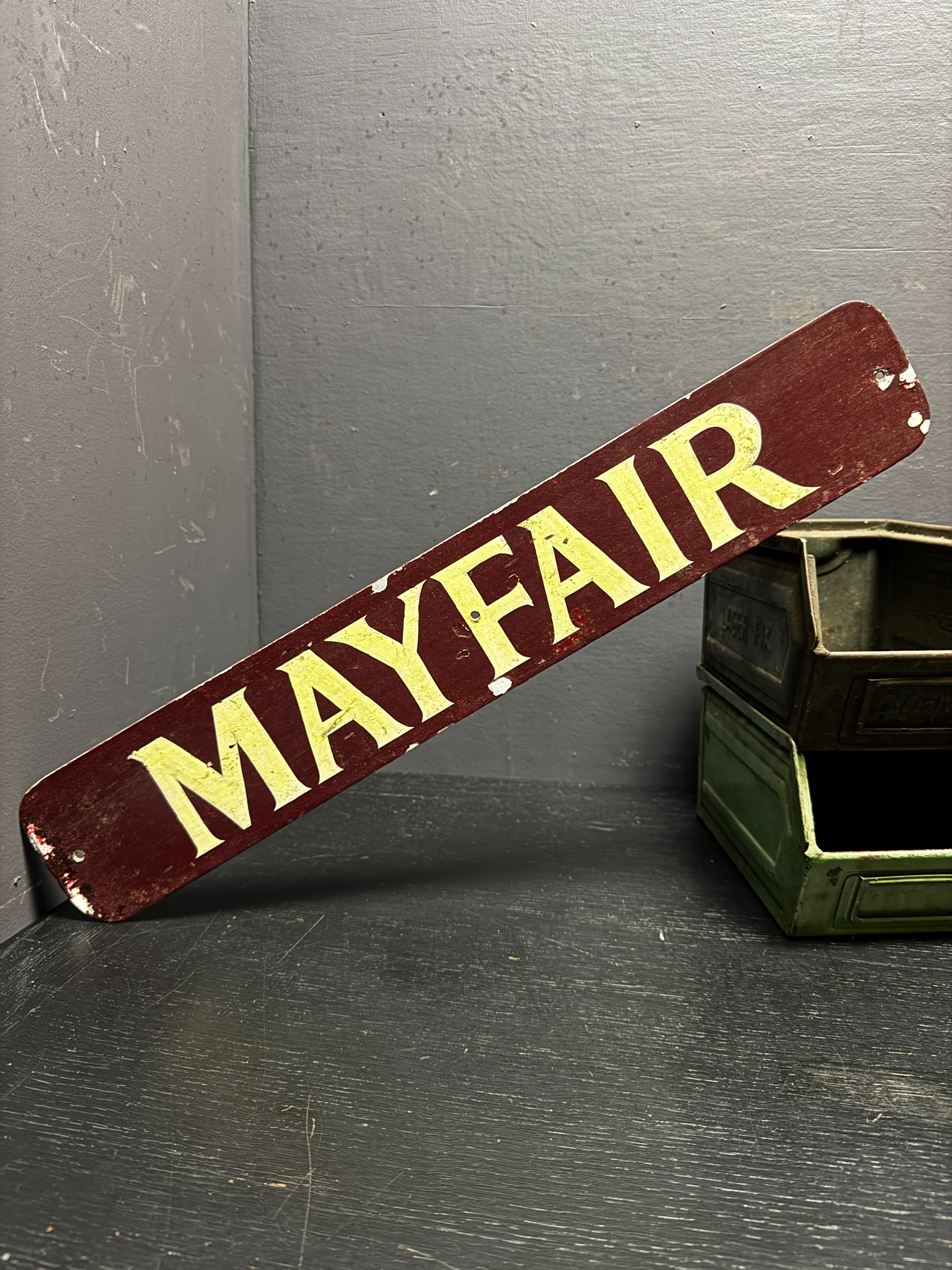 1960s Hand Painted Boat Signs ‘ MAYFAIR ‘ - Image 5
